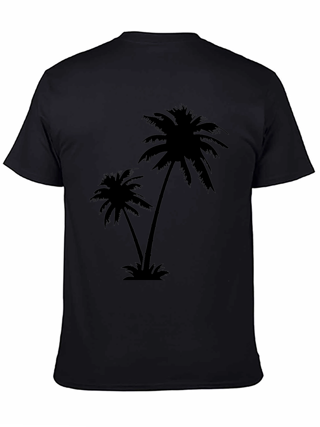 Tropical Palm Tree Graphic Black T-Shirt
