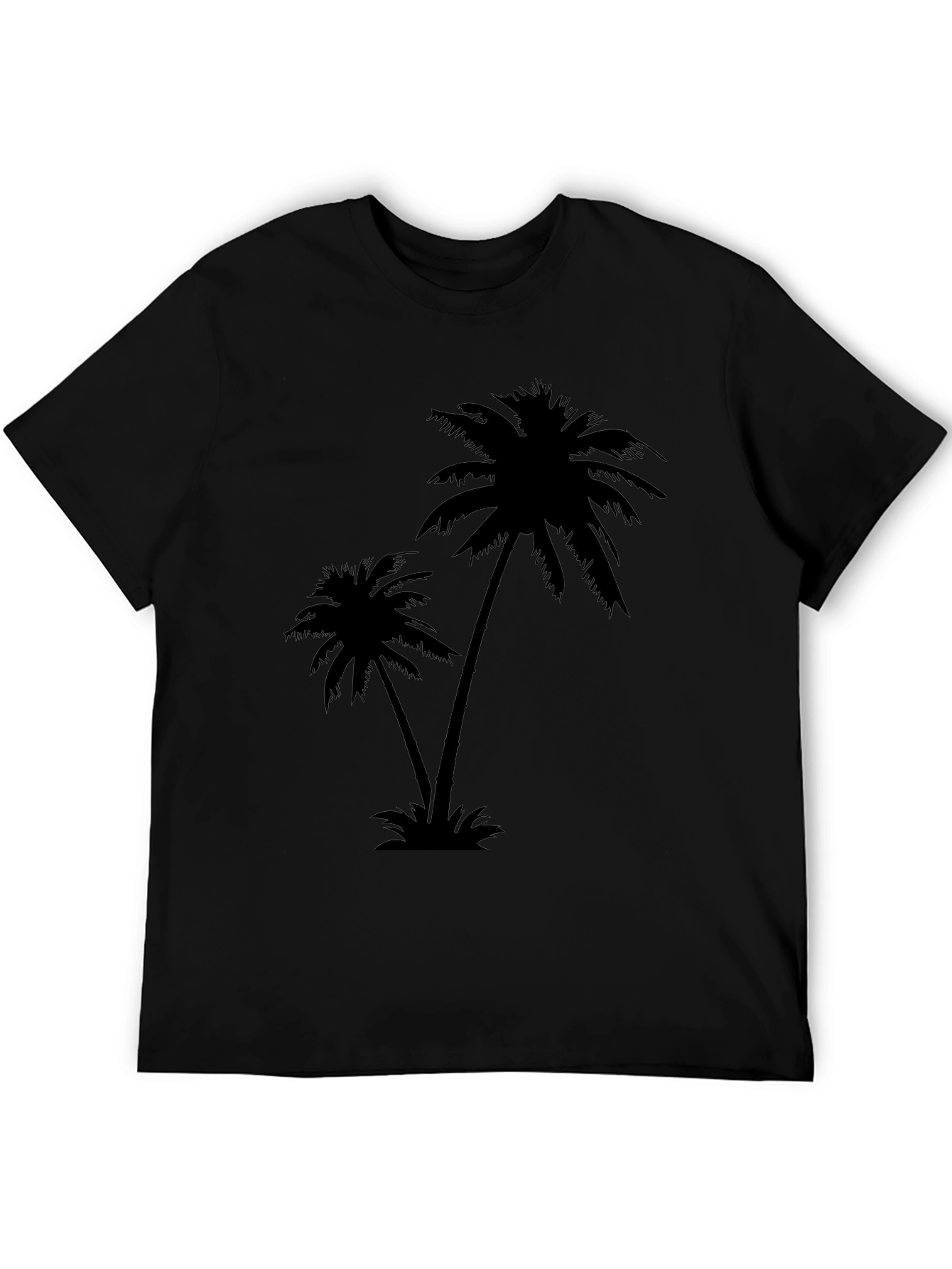 Tropical Palm Tree Graphic Black T-Shirt