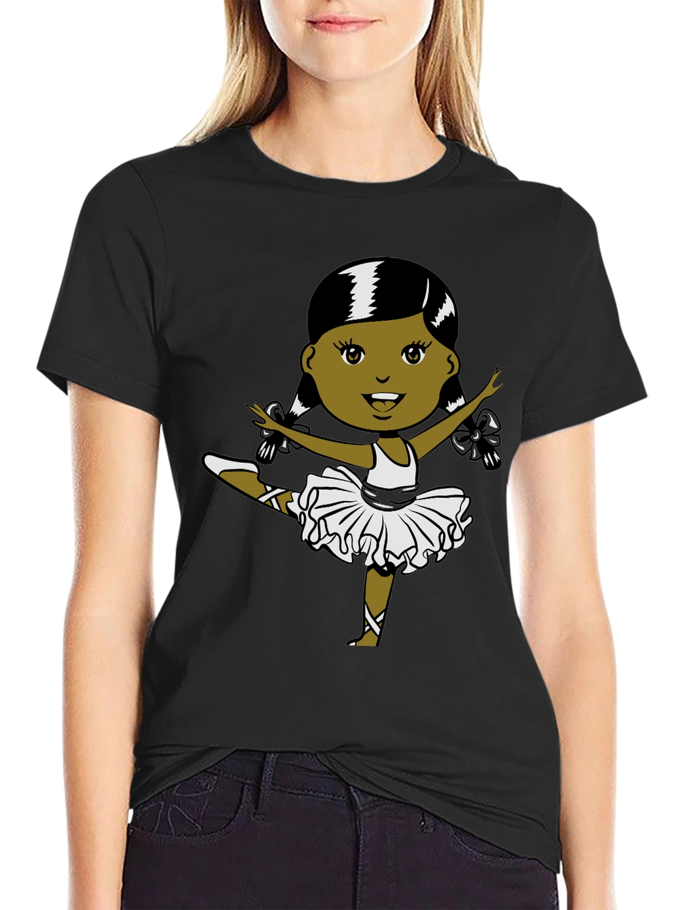 Ballerina Graphic T-Shirt - Black