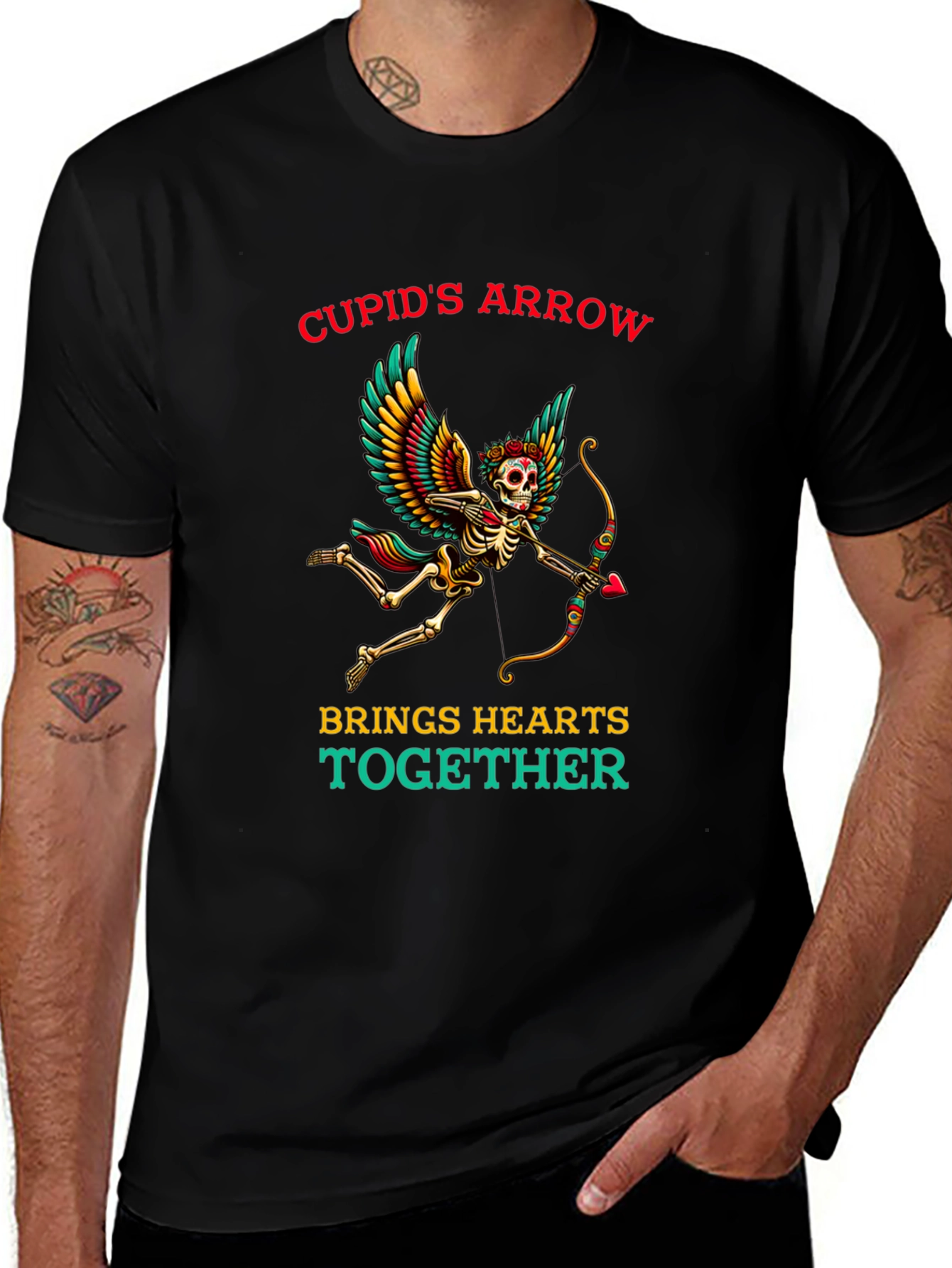 Cupids Arrow Skeleton Graphic Tee - Valentines Day