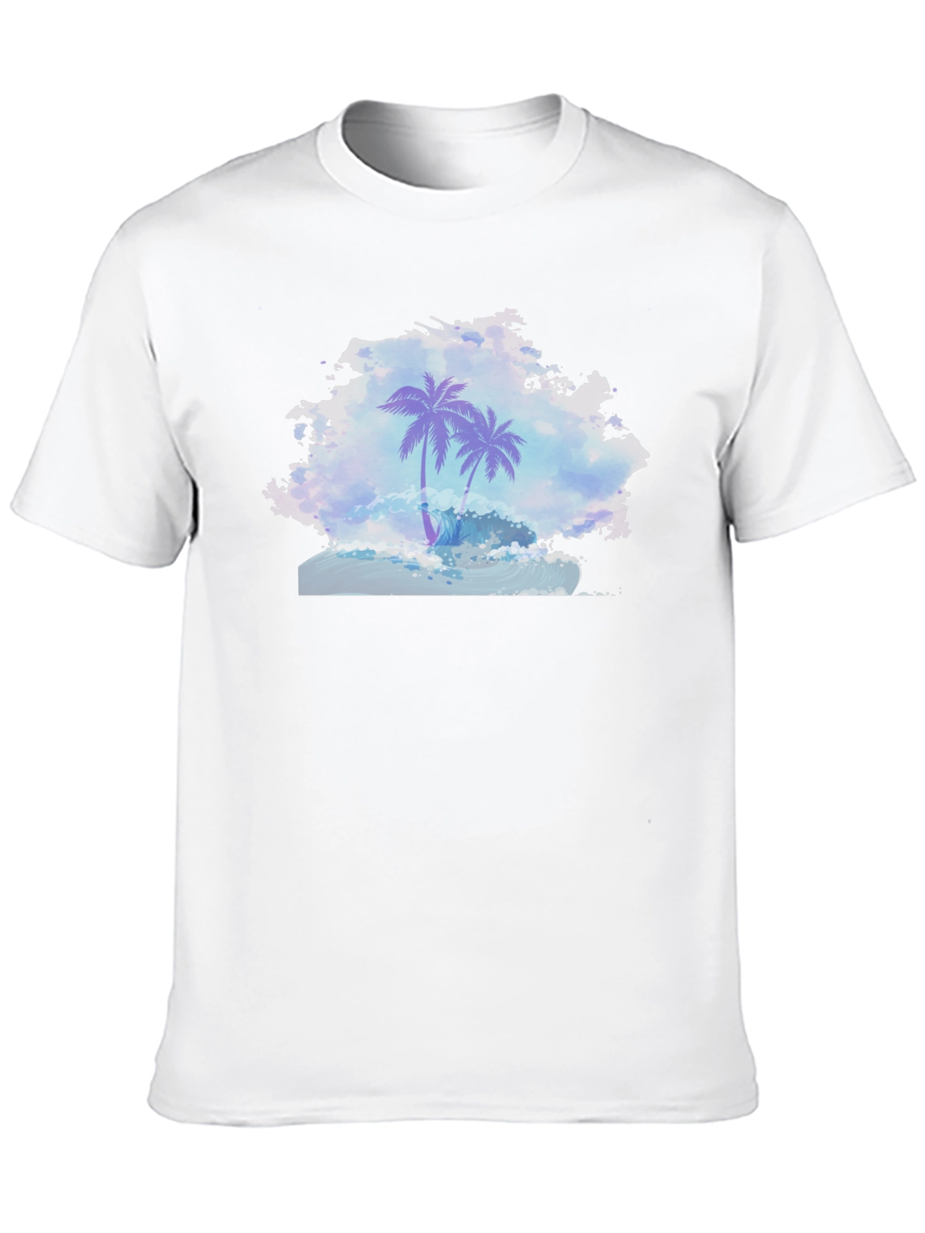 Palm Wave Graphic Tee - Black Cotton Comfort