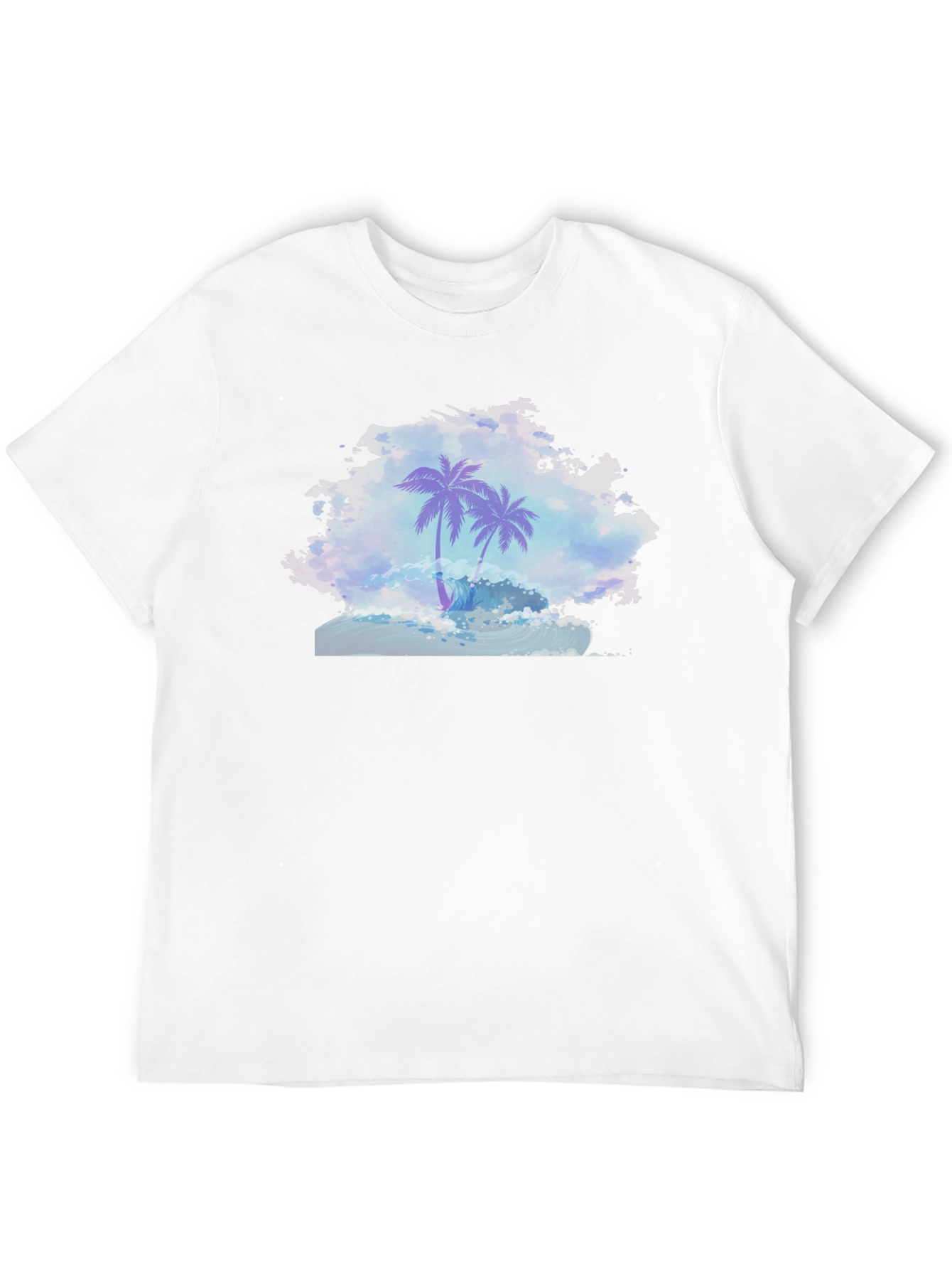 Palm Wave Graphic Tee - Black Cotton Comfort