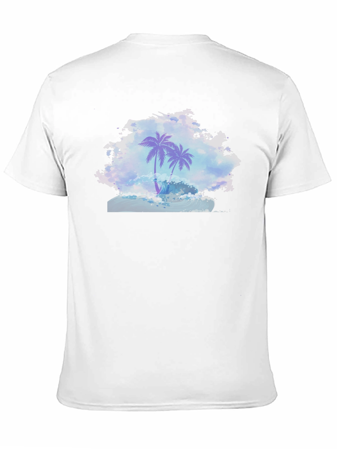 Palm Wave Graphic Tee - Black Cotton Comfort