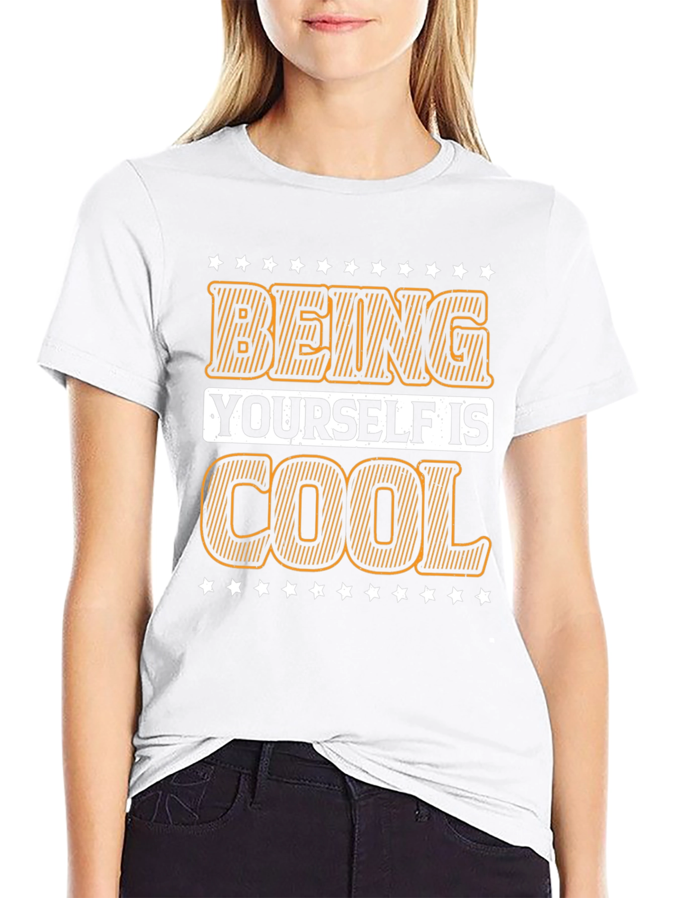 Being Yourself is Cool Black Graphic Tee