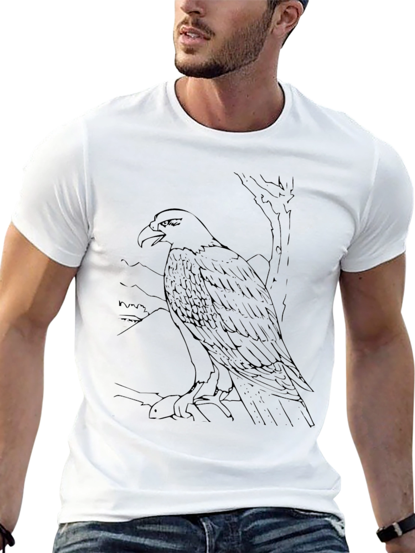 Black Eagle Graphic Tee - Mens Casual Shirt