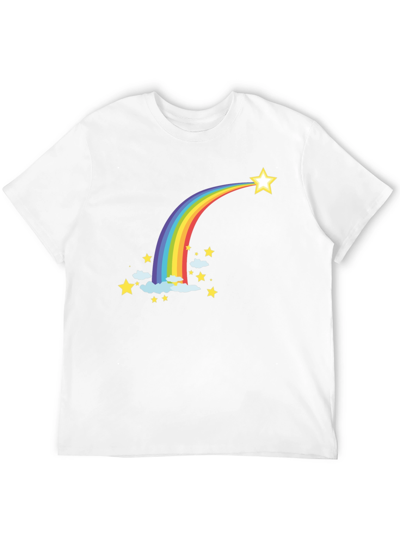 Rainbow Star T-Shirt - Black Cotton Tee