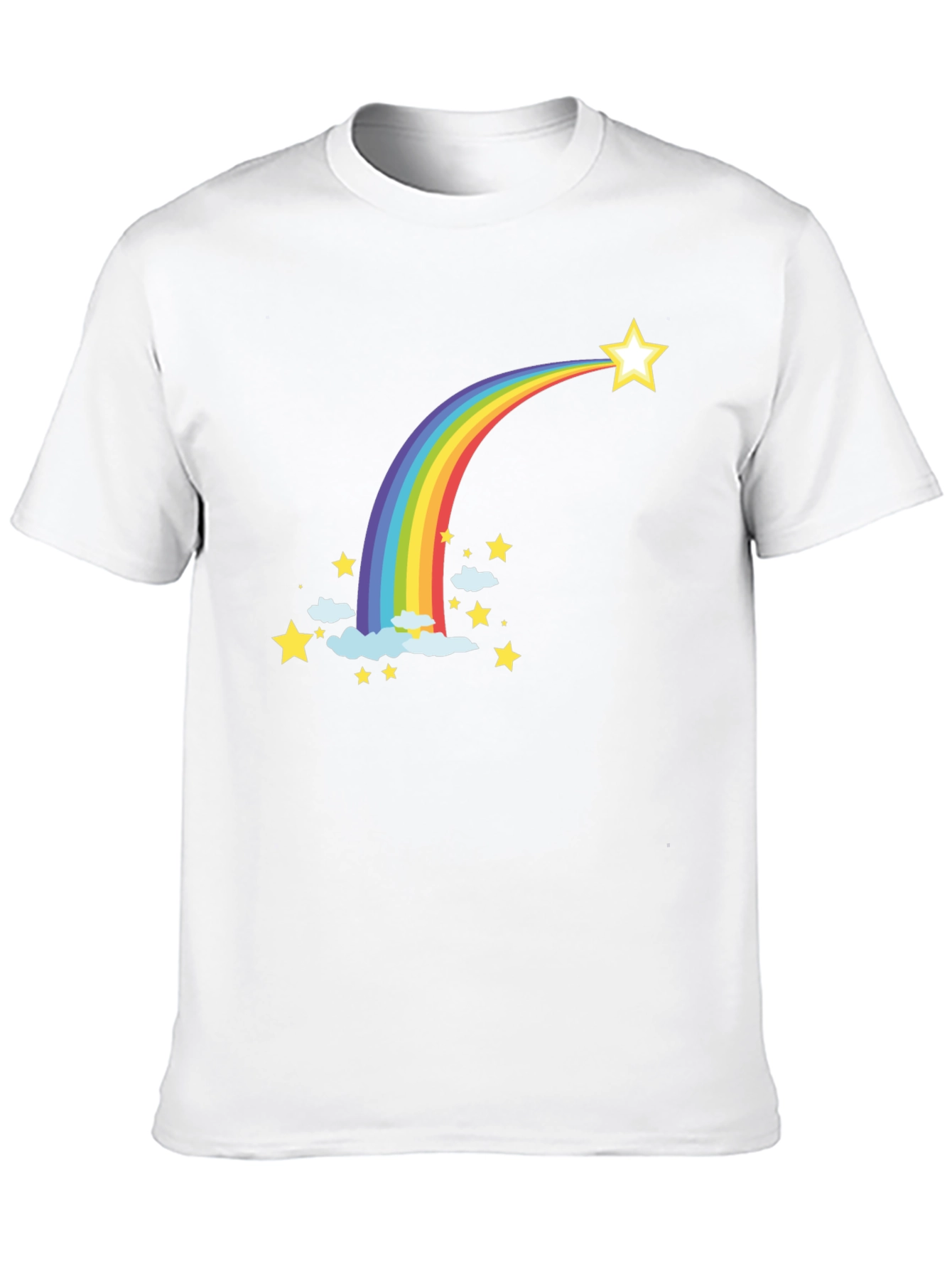Rainbow Star T-Shirt - Black Cotton Tee