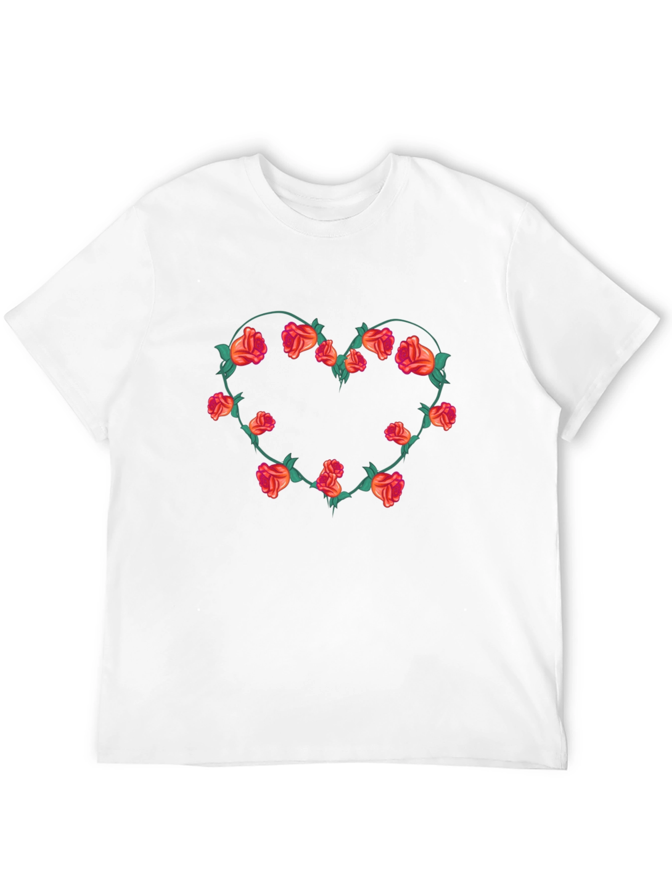Floral Heart Graphic Tee - Black