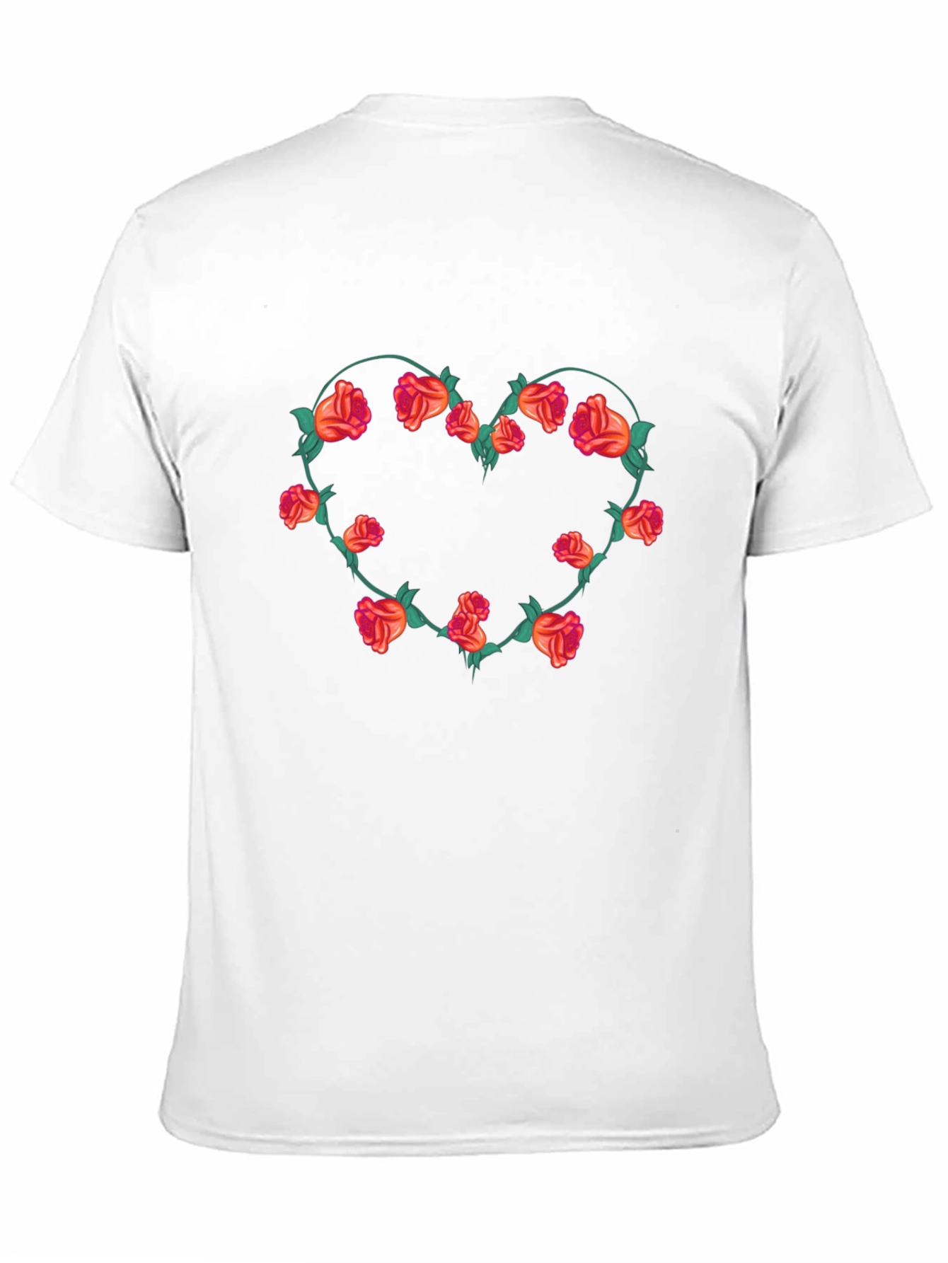 Floral Heart Graphic Tee - Black