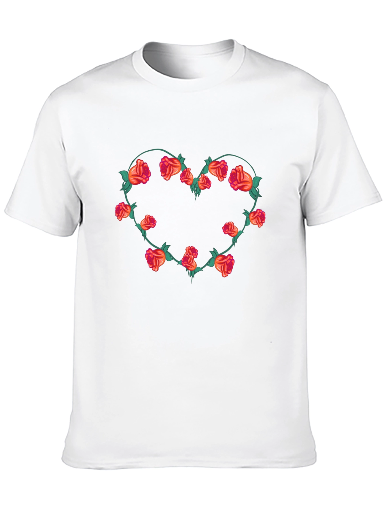 Floral Heart Graphic Tee - Black