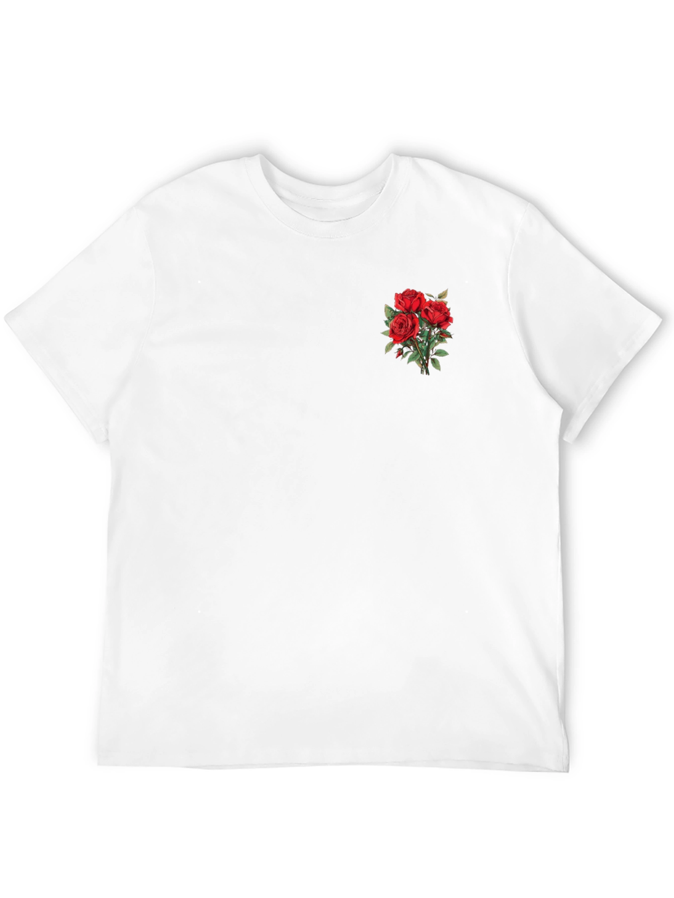 Red Roses Black T-Shirt - Floral Graphic Tee