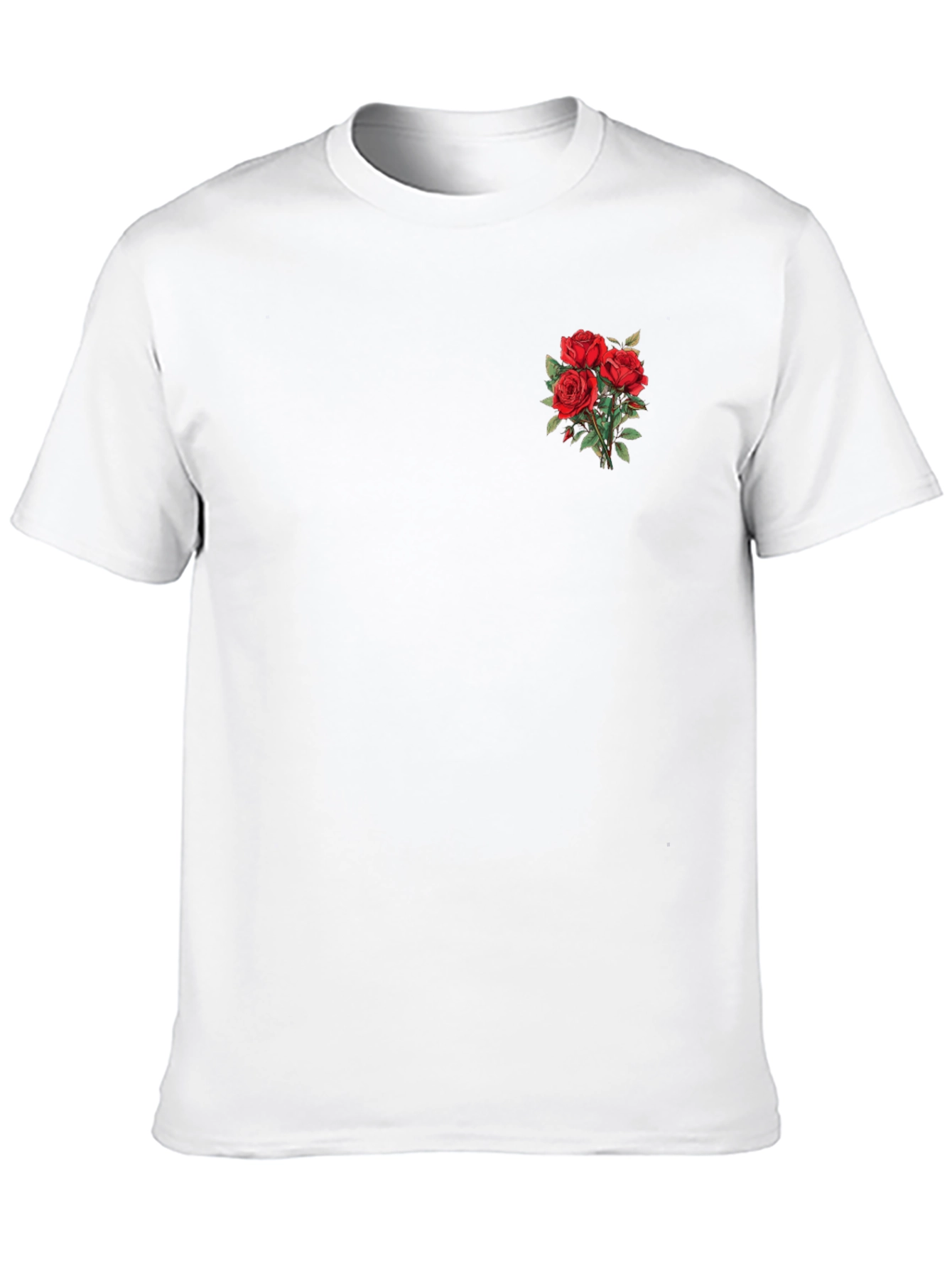 Red Roses Black T-Shirt - Floral Graphic Tee