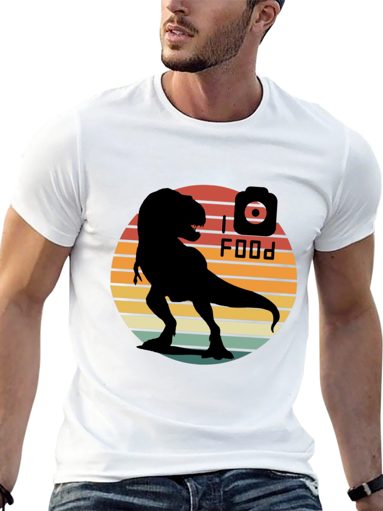 Retro T-Rex I Food T-Shirt
