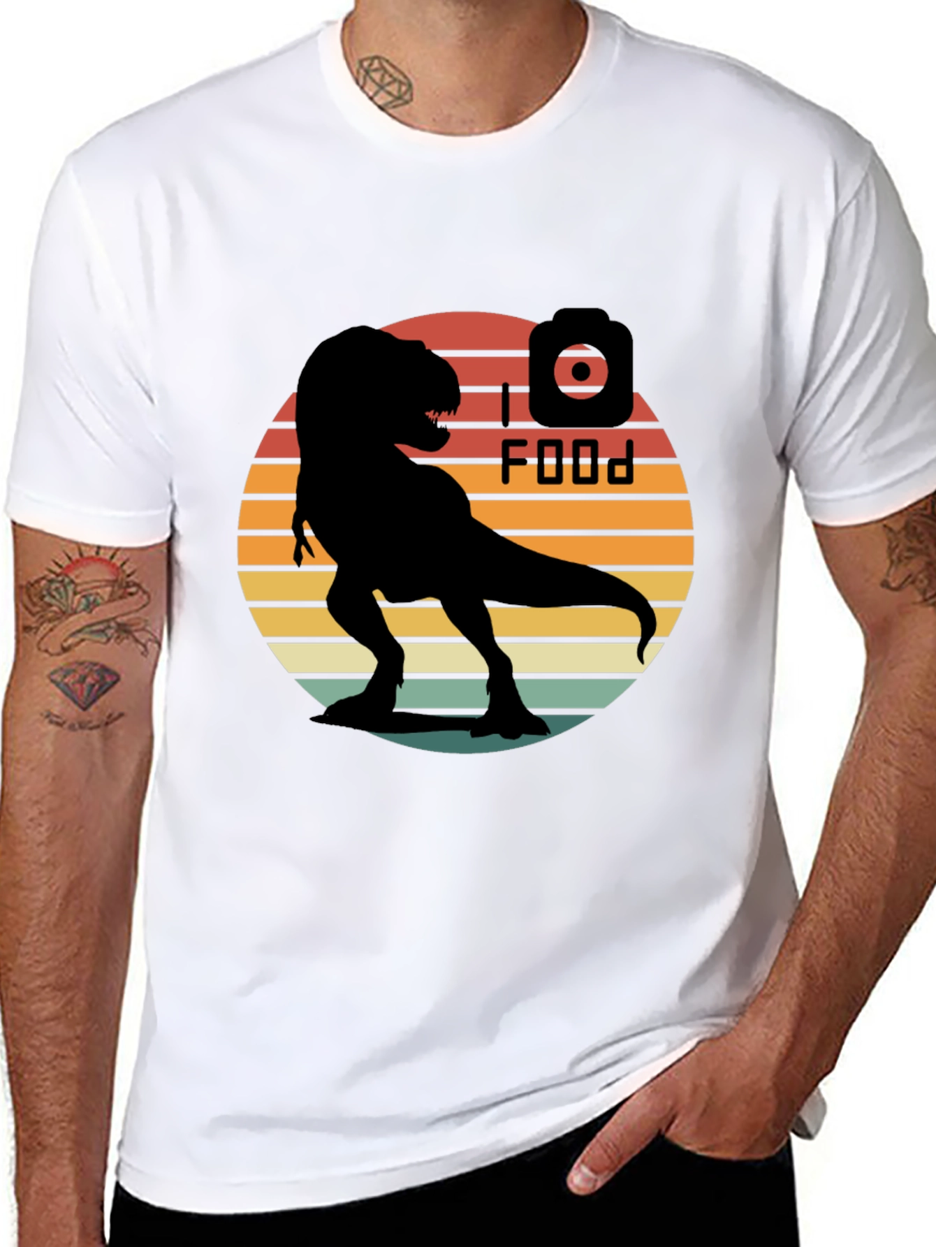 Retro T-Rex I Food T-Shirt