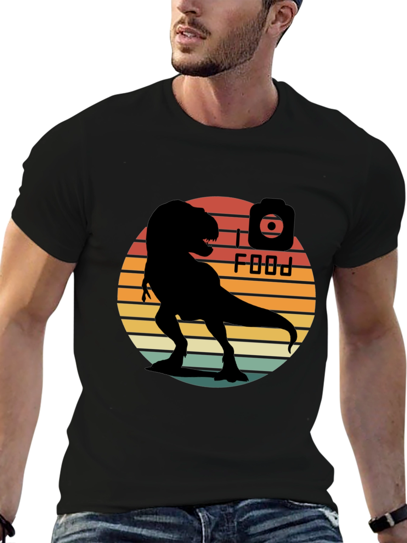 Retro T-Rex I Food T-Shirt