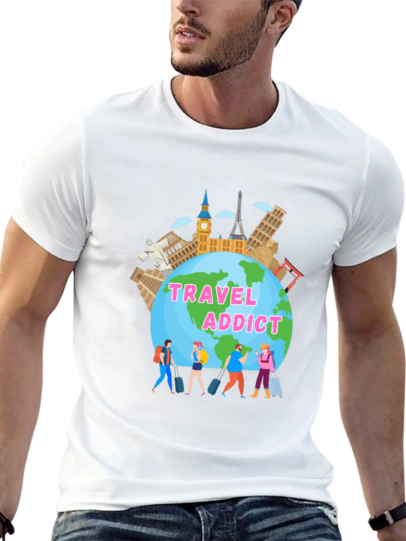 Travel Addict Graphic T-Shirt