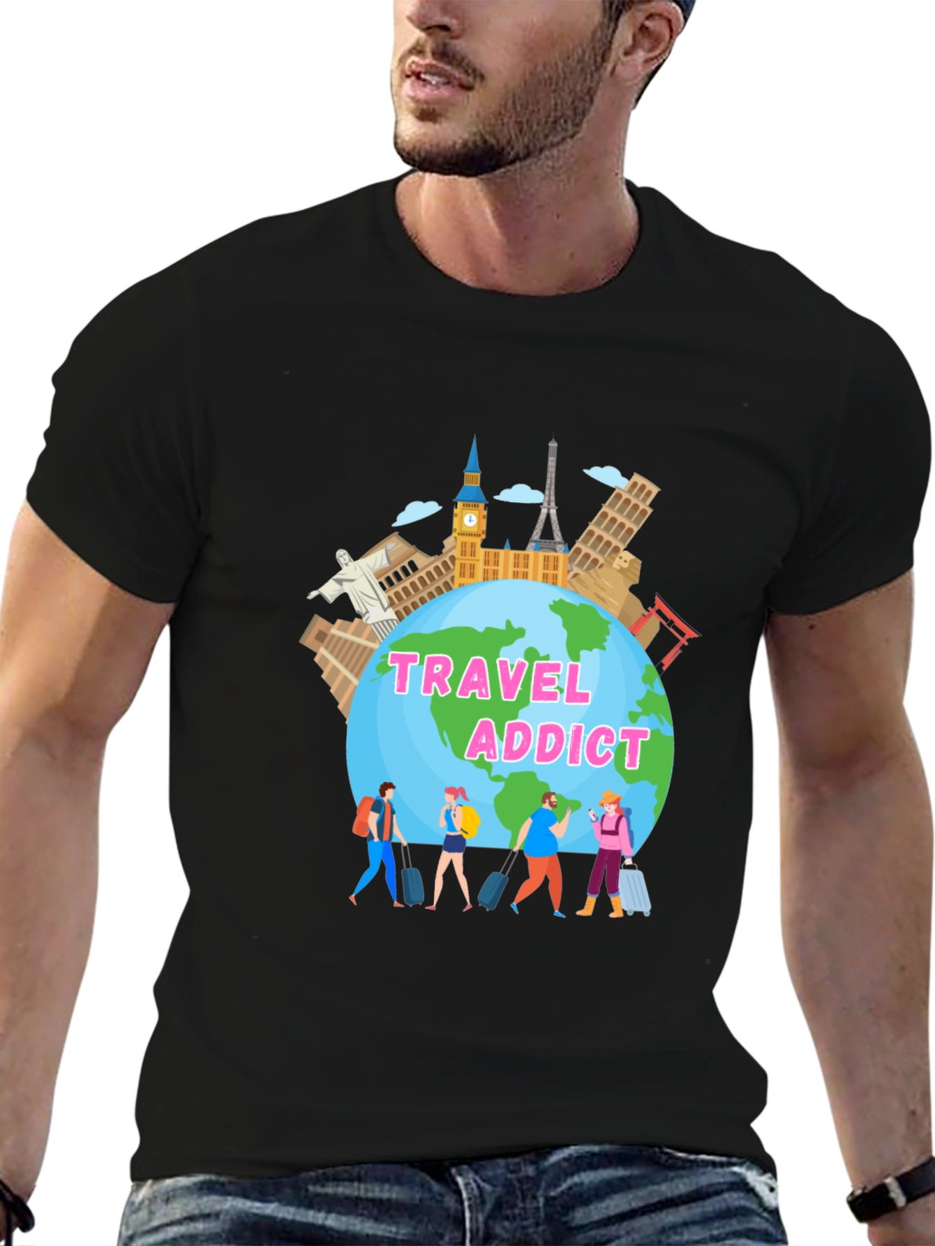 Travel Addict Graphic T-Shirt