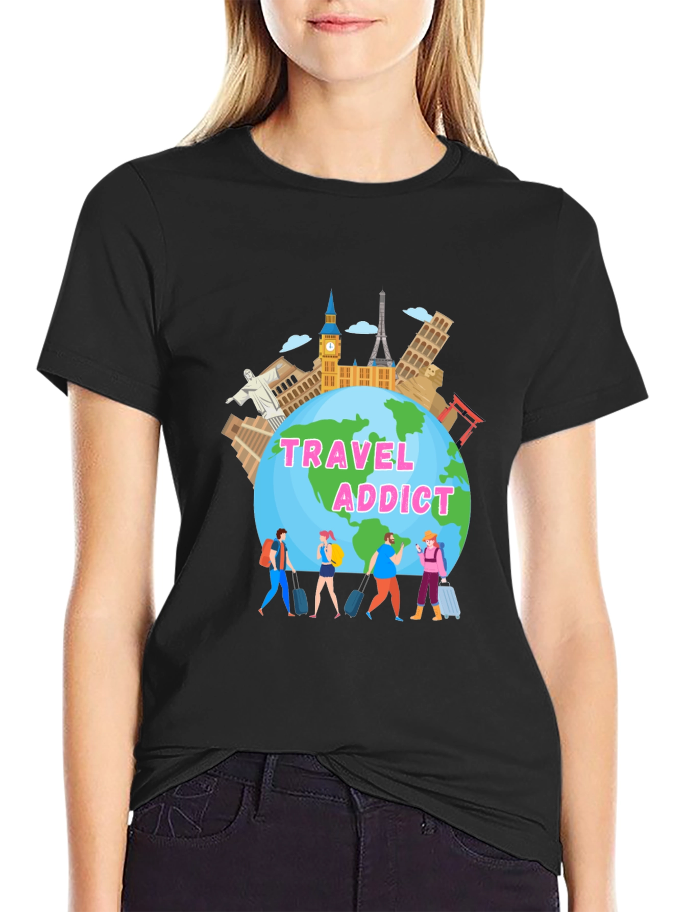 Travel Addict Graphic T-Shirt