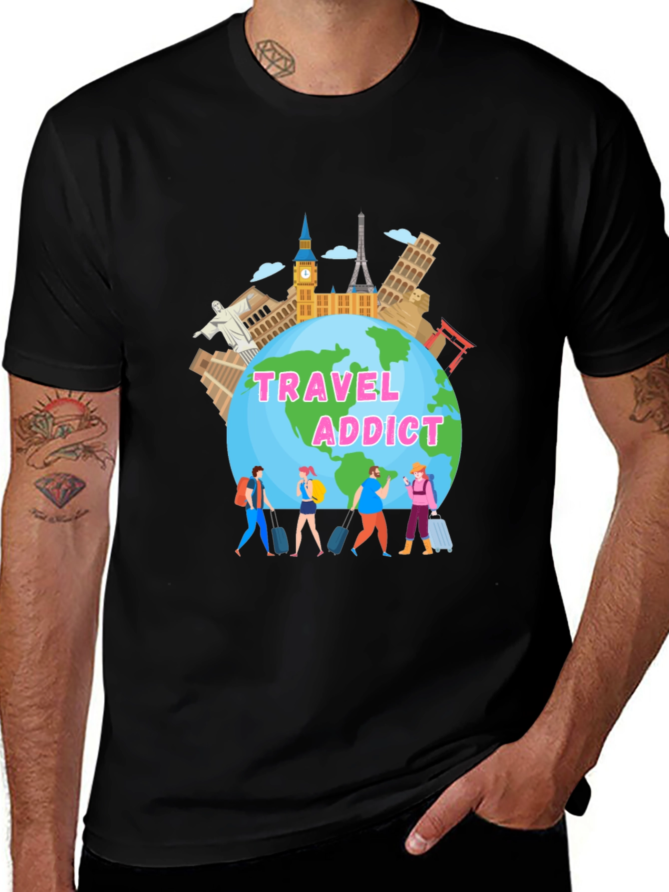 Travel Addict Graphic T-Shirt