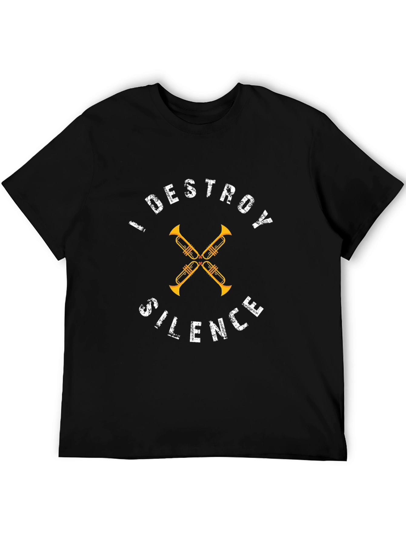 I Destroy Silence Trumpet T-Shirt Music Band Musician Tee