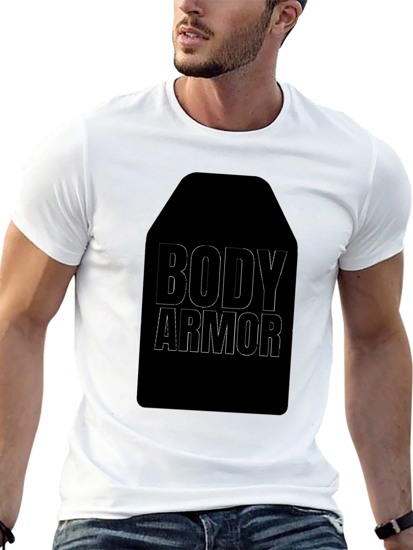 Body Armor Graphic Tee - Black Cotton T-Shirt