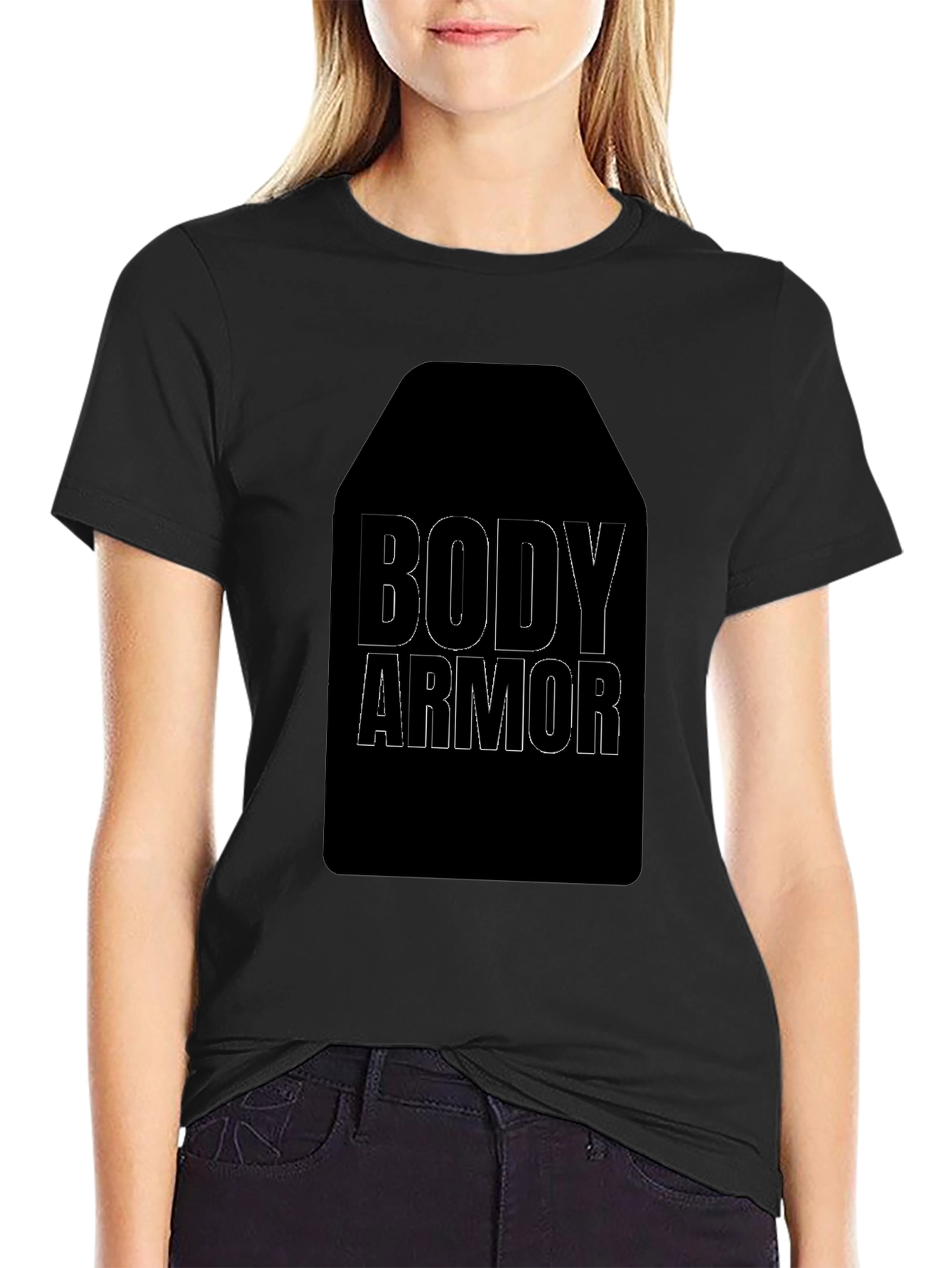 Body Armor Graphic Tee - Black Cotton T-Shirt