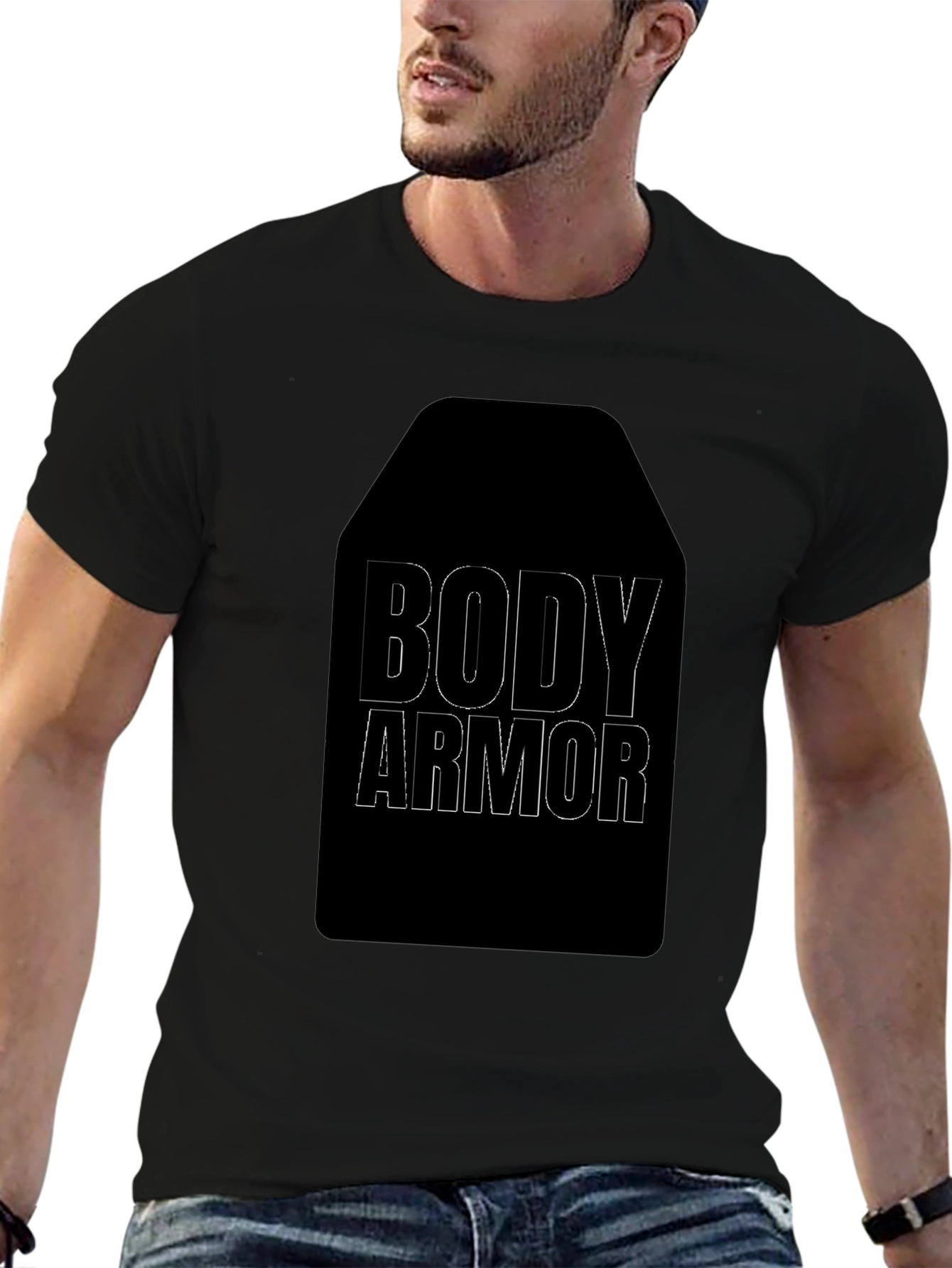 Body Armor Graphic Tee - Black Cotton T-Shirt