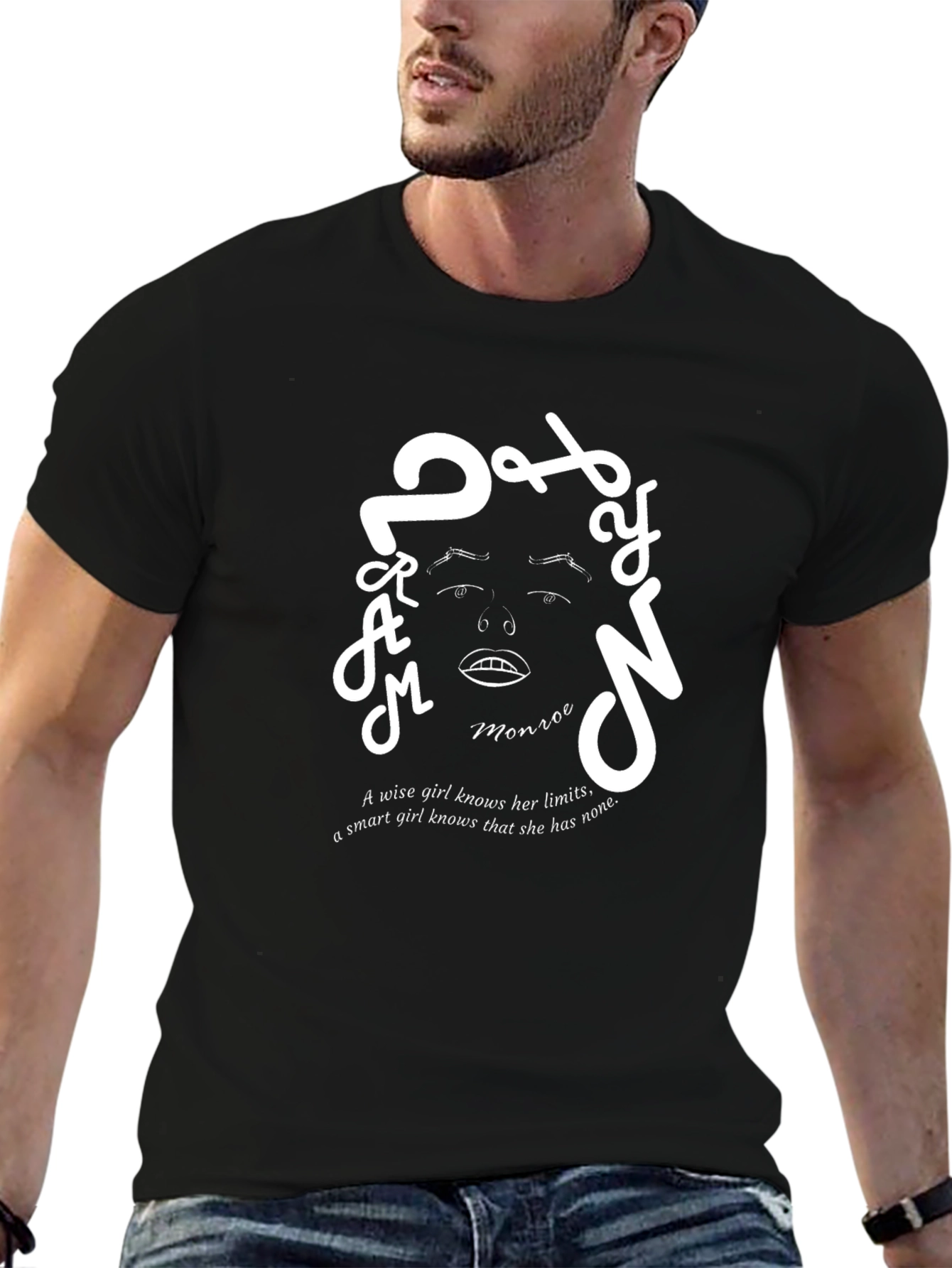 Marilyn Monroe Graphic Print Crew Neck T-Shirt