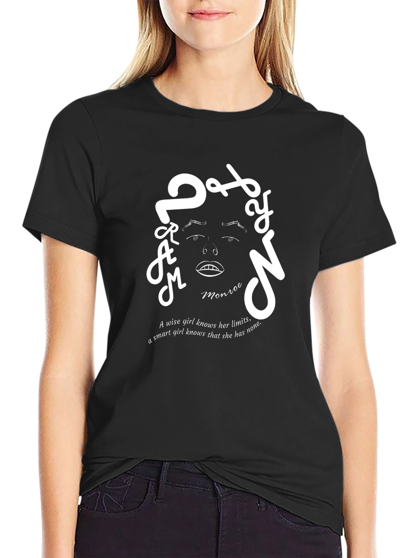 Marilyn Monroe Graphic Print Crew Neck T-Shirt