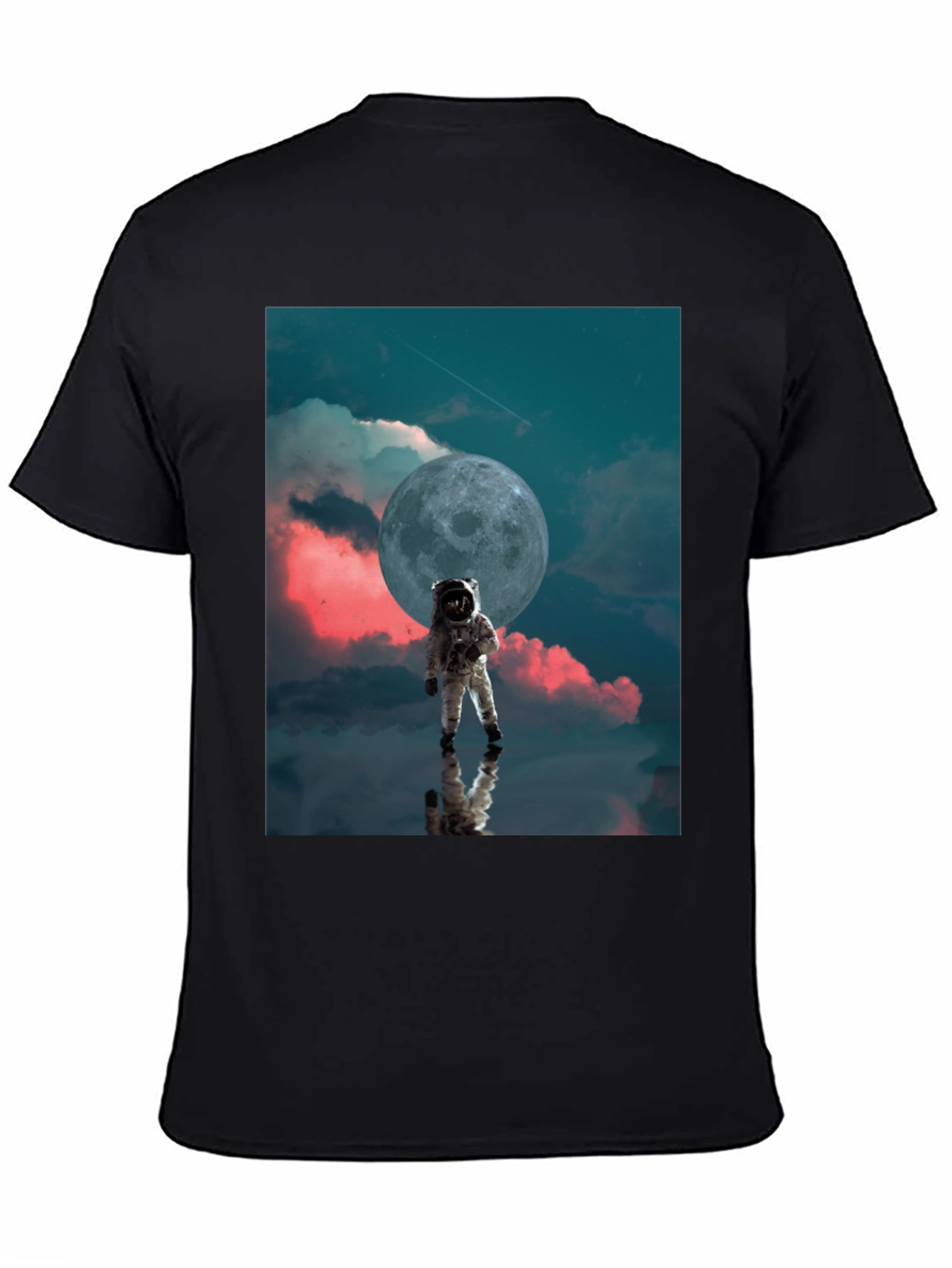 Astronaut Moon Graphic Black T-Shirt