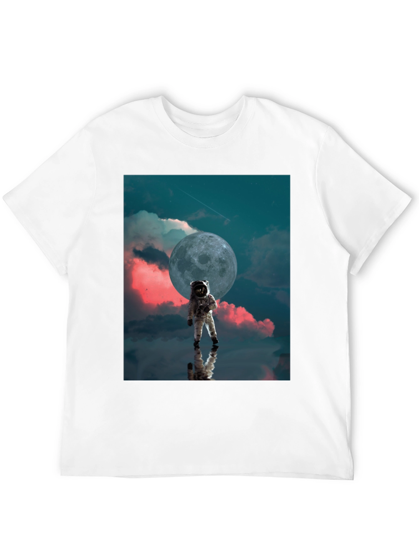 Astronaut Moon Graphic Black T-Shirt