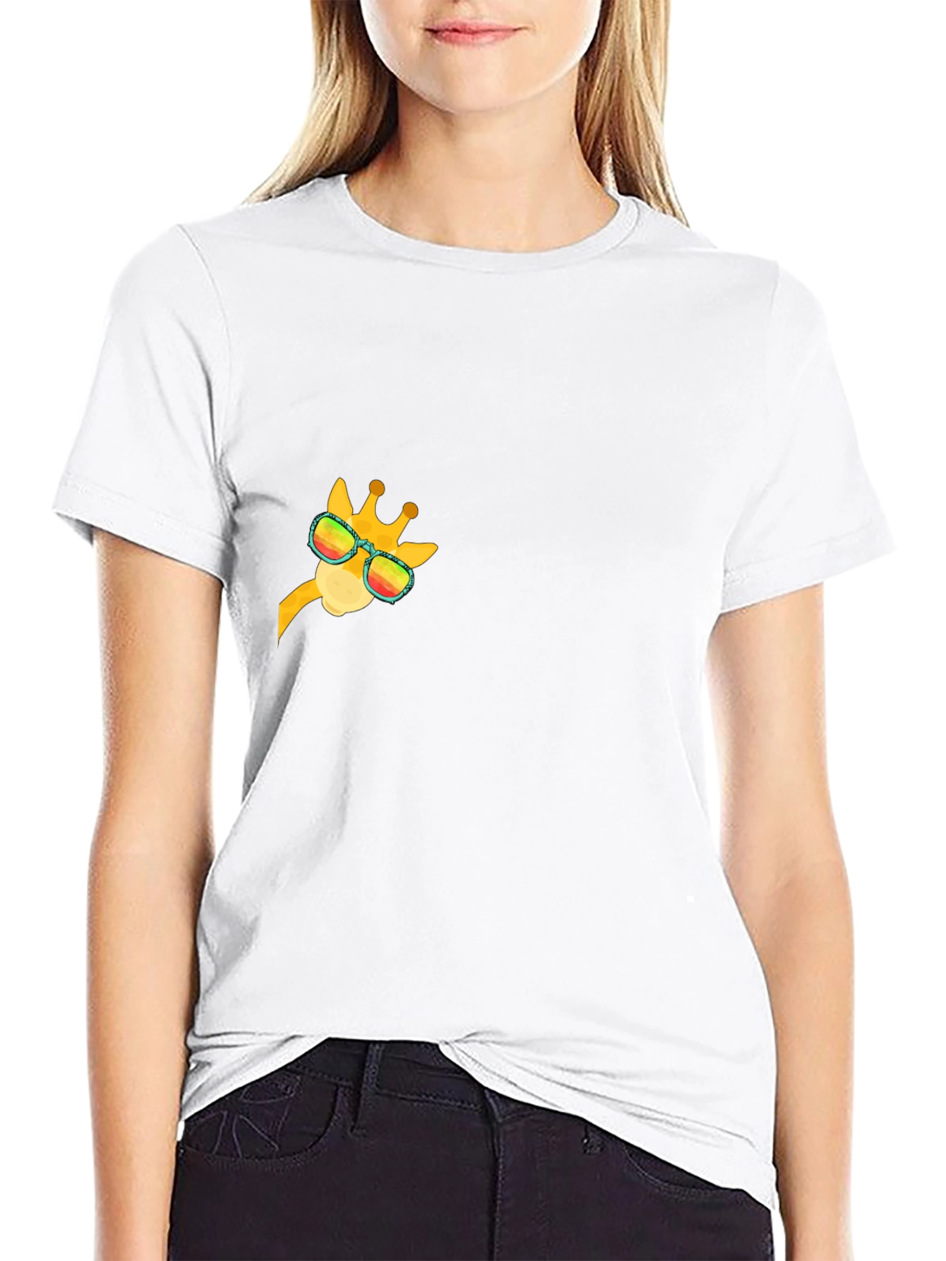 Cool Giraffe Graphic Tee - Black