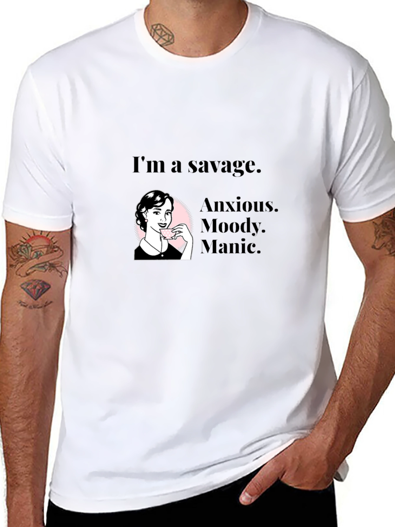 Savage Woman Graphic Tee - Anxious Moody Manic