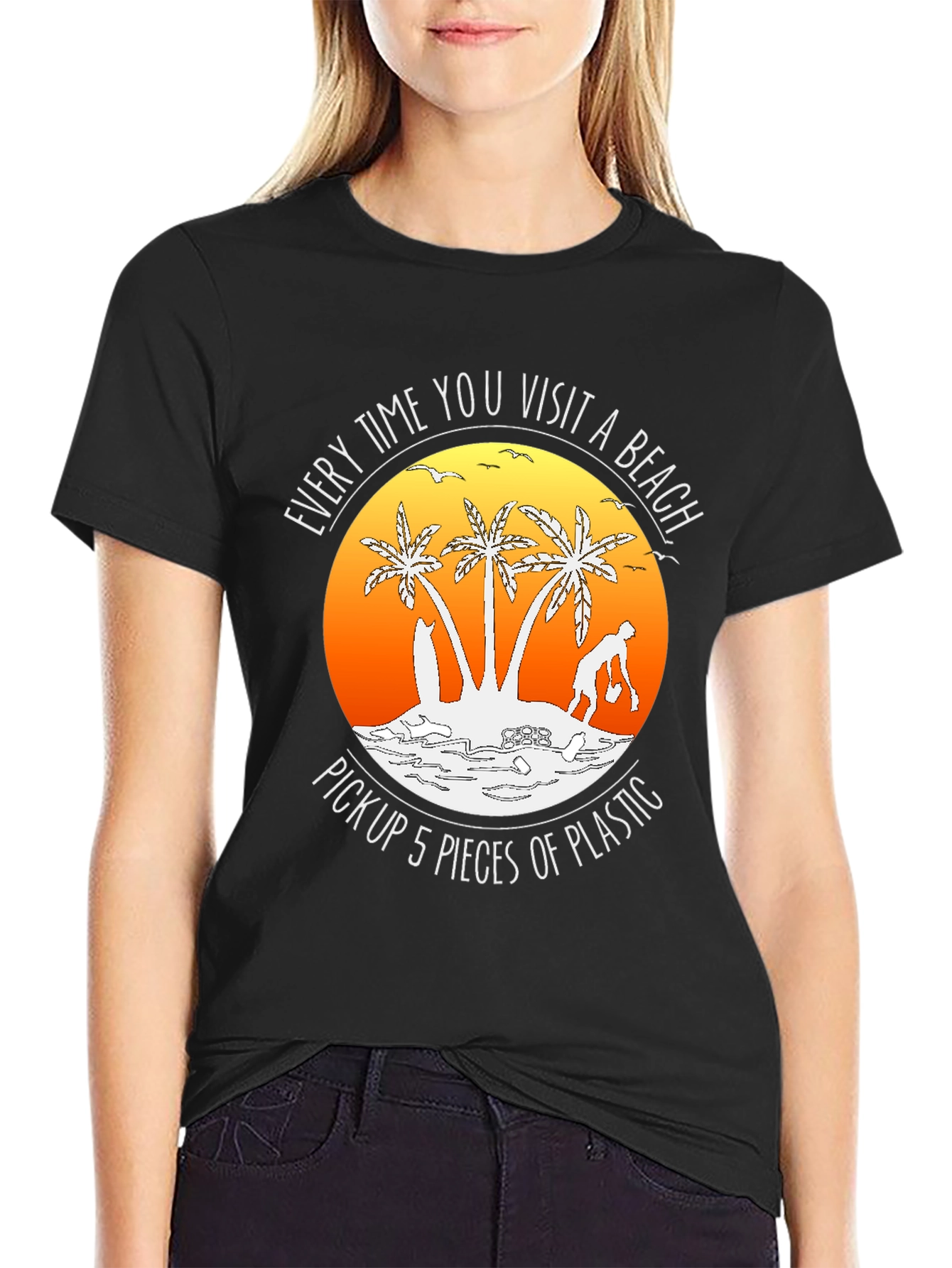 Beach Cleanup T-Shirt: Pick Up 5 Pieces of Plastic