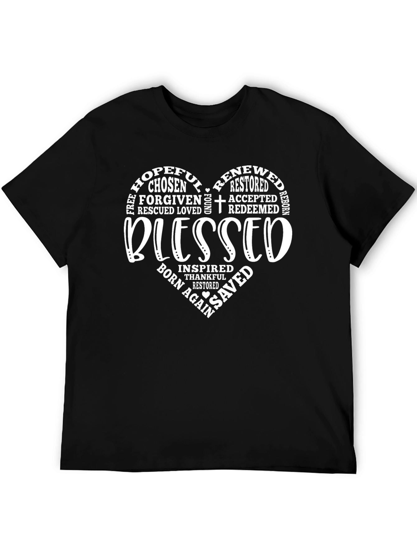 Blessed Heart Word Art T-Shirt