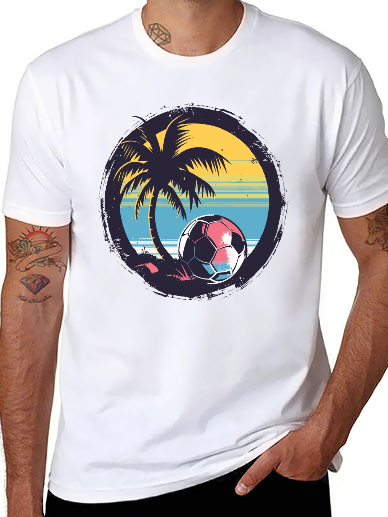 Tropical Soccer Tee: Beach Vibes for Soccer Lovers