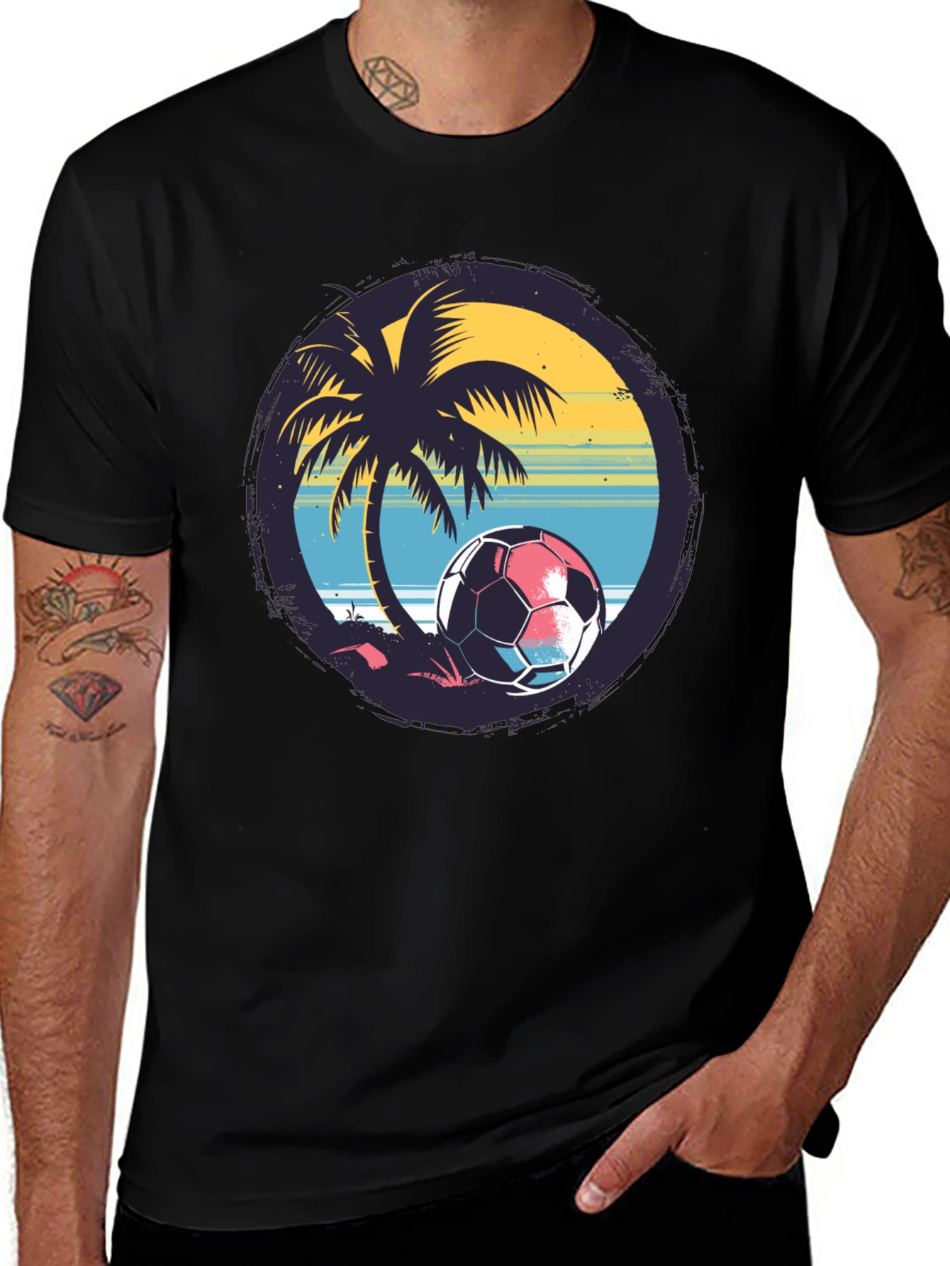 Tropical Soccer Tee: Beach Vibes for Soccer Lovers