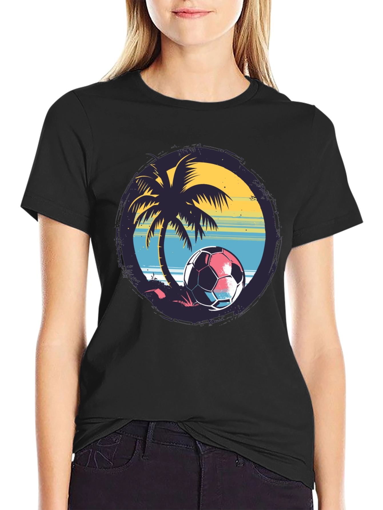 Tropical Soccer Tee: Beach Vibes for Soccer Lovers