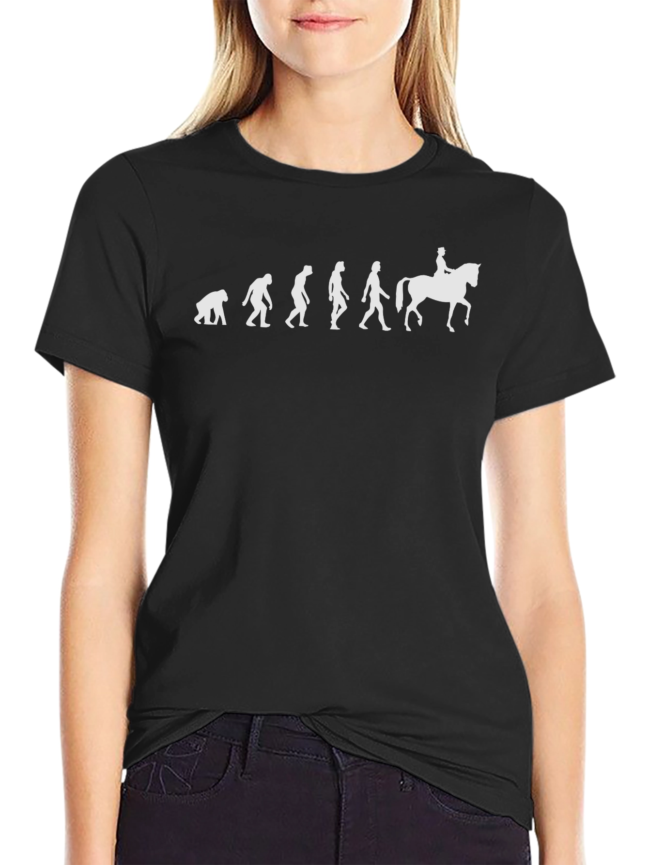 Evolution of Horse Rider Black T-Shirt