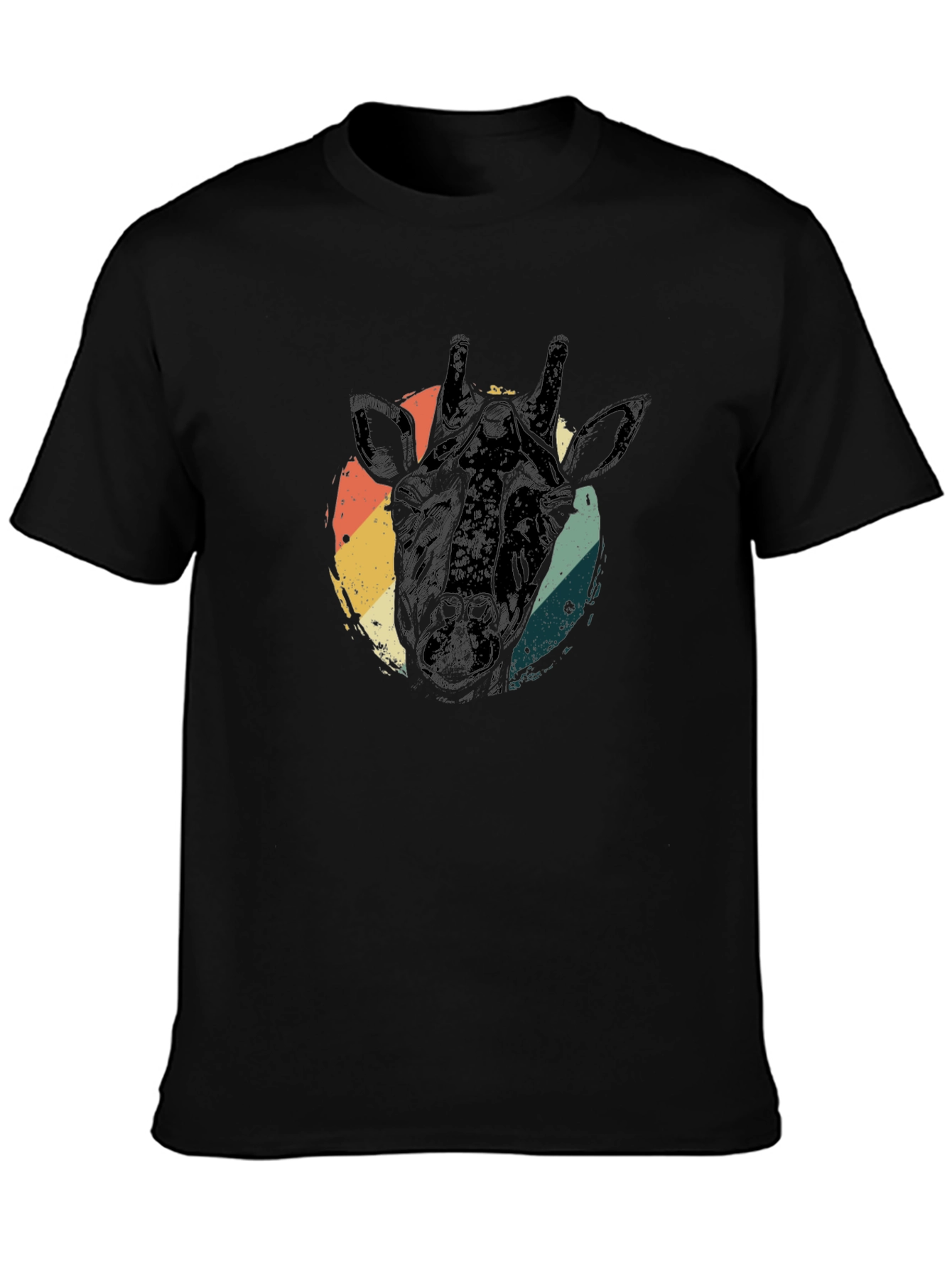 Retro Giraffe Head Graphic T-Shirt