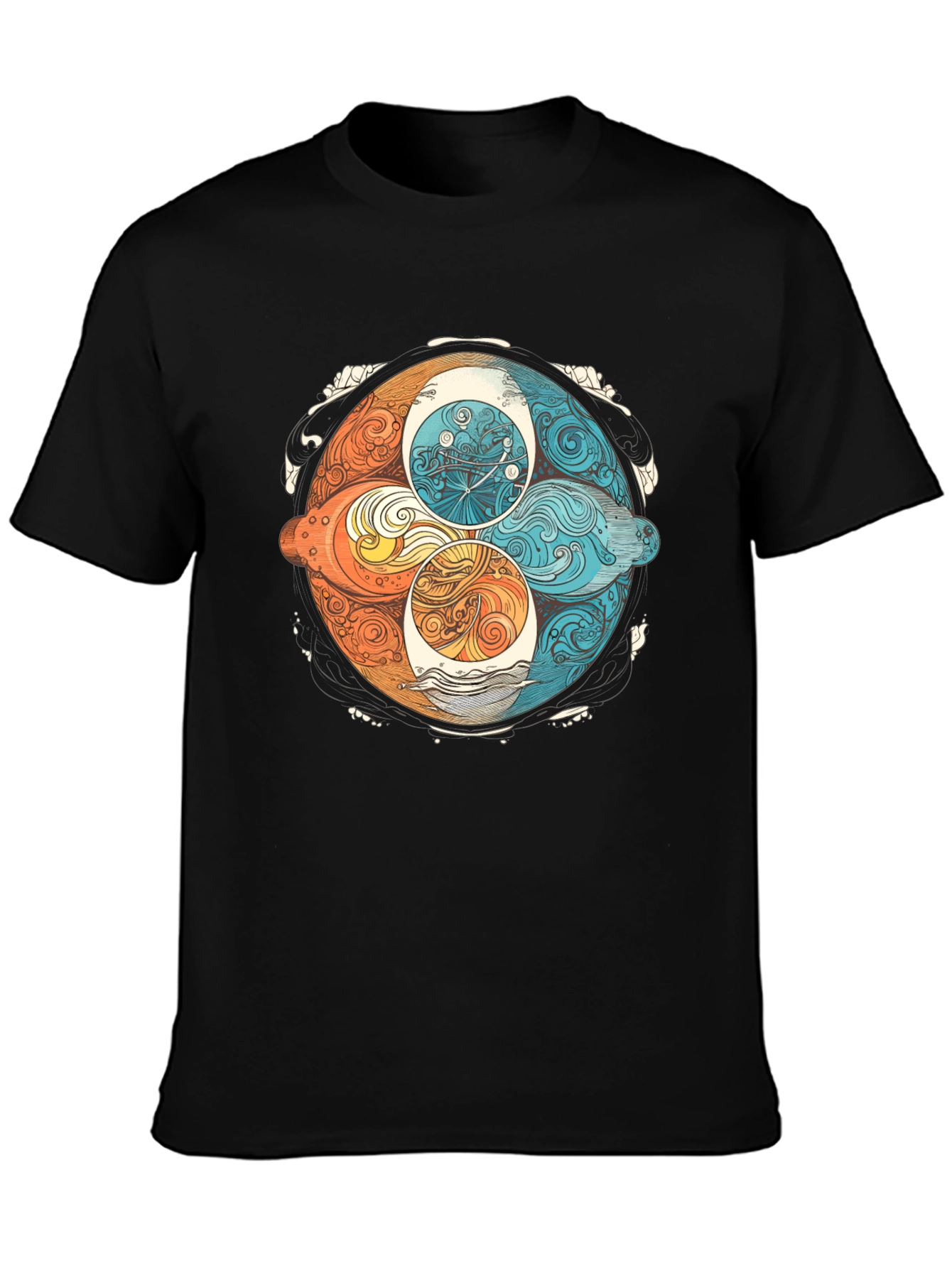 Elemental Circle Graphic Tee - Stylish Black Shirt