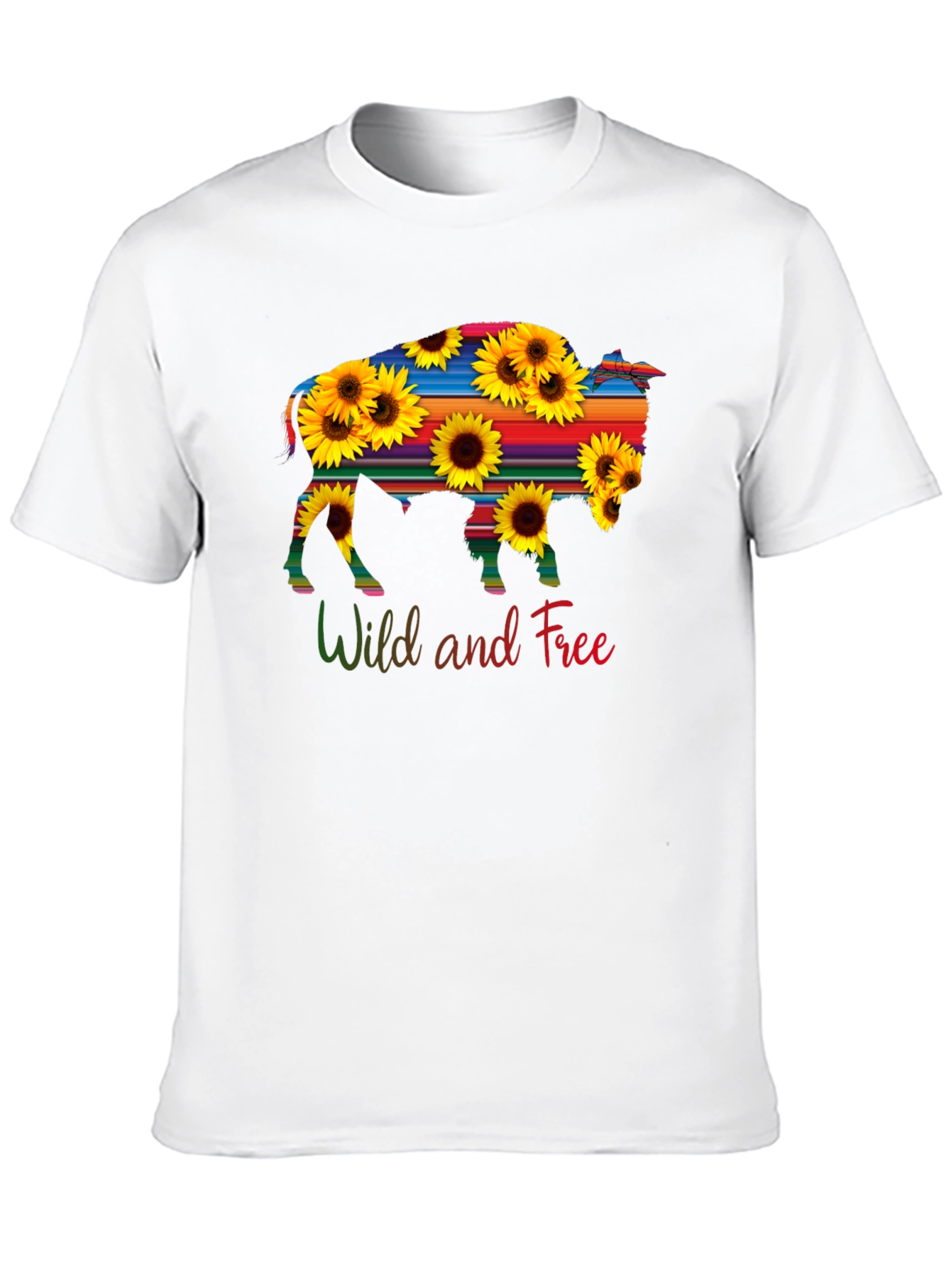 Wild and Free Buffalo Sunflower Graphic Tee