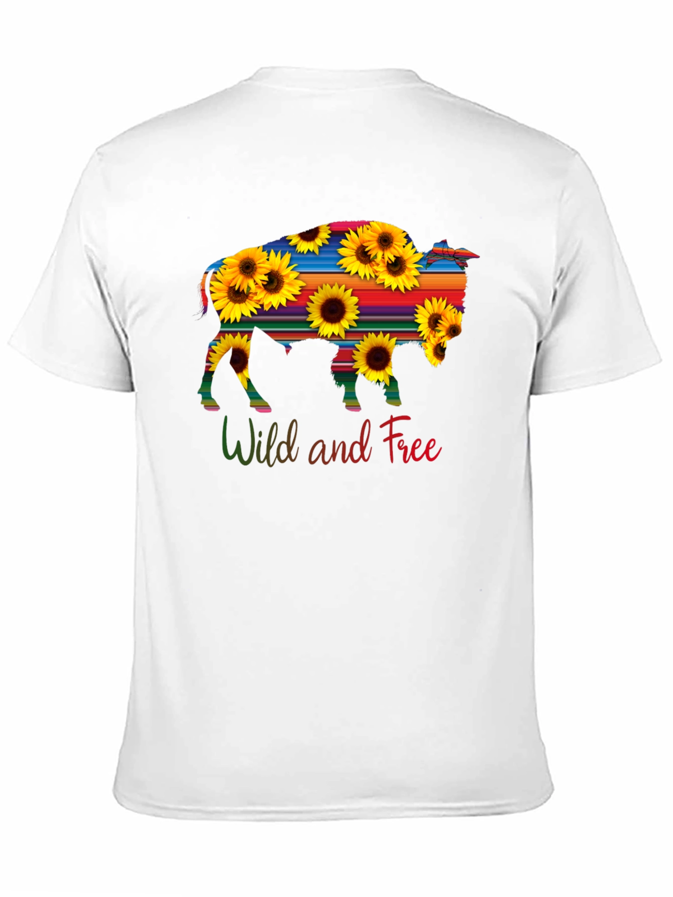 Wild and Free Buffalo Sunflower Graphic Tee