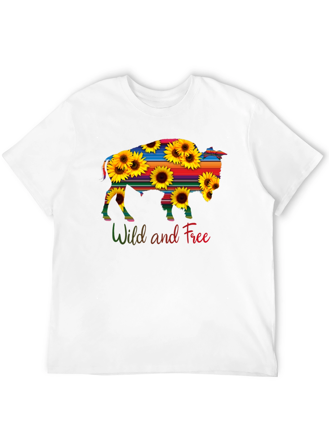 Wild and Free Buffalo Sunflower Graphic Tee