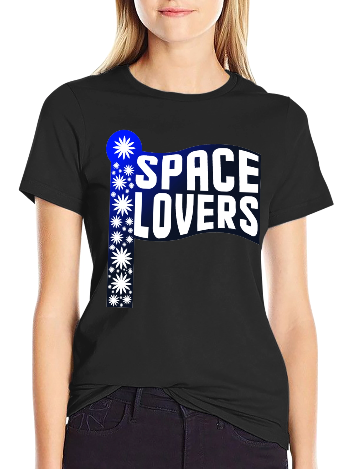 Space Lovers Graphic Tee - Black