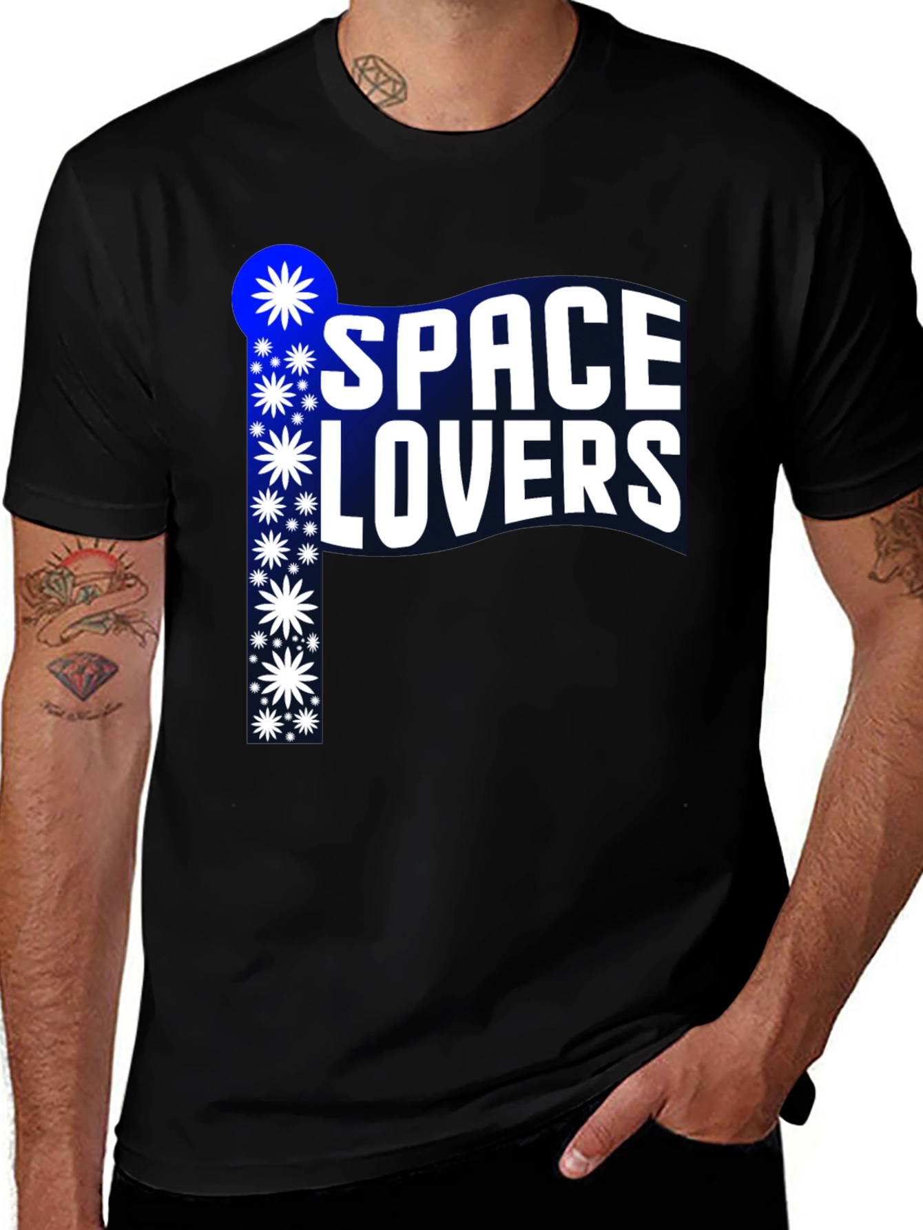 Space Lovers Graphic Tee - Black