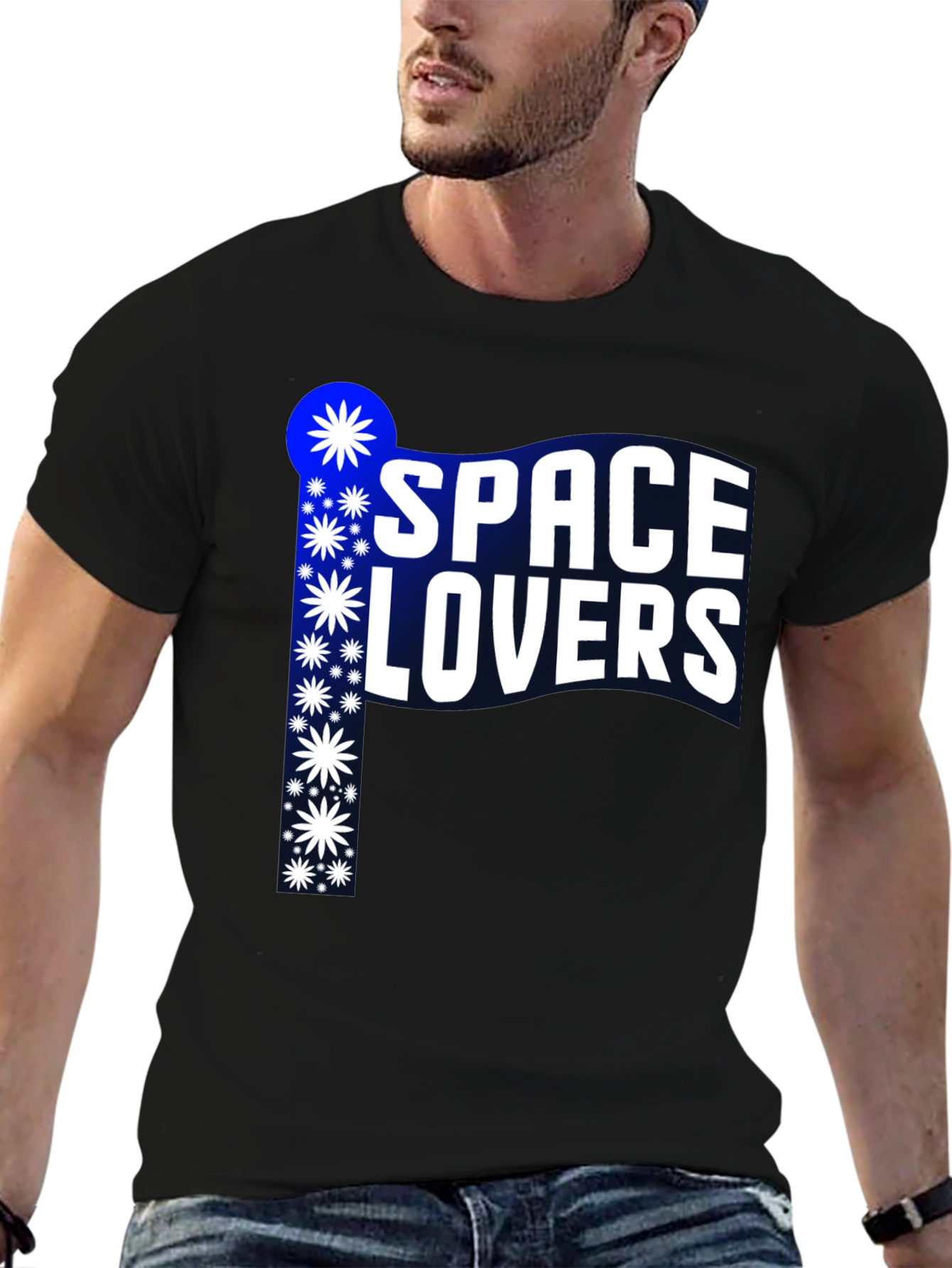 Space Lovers Graphic Tee - Black