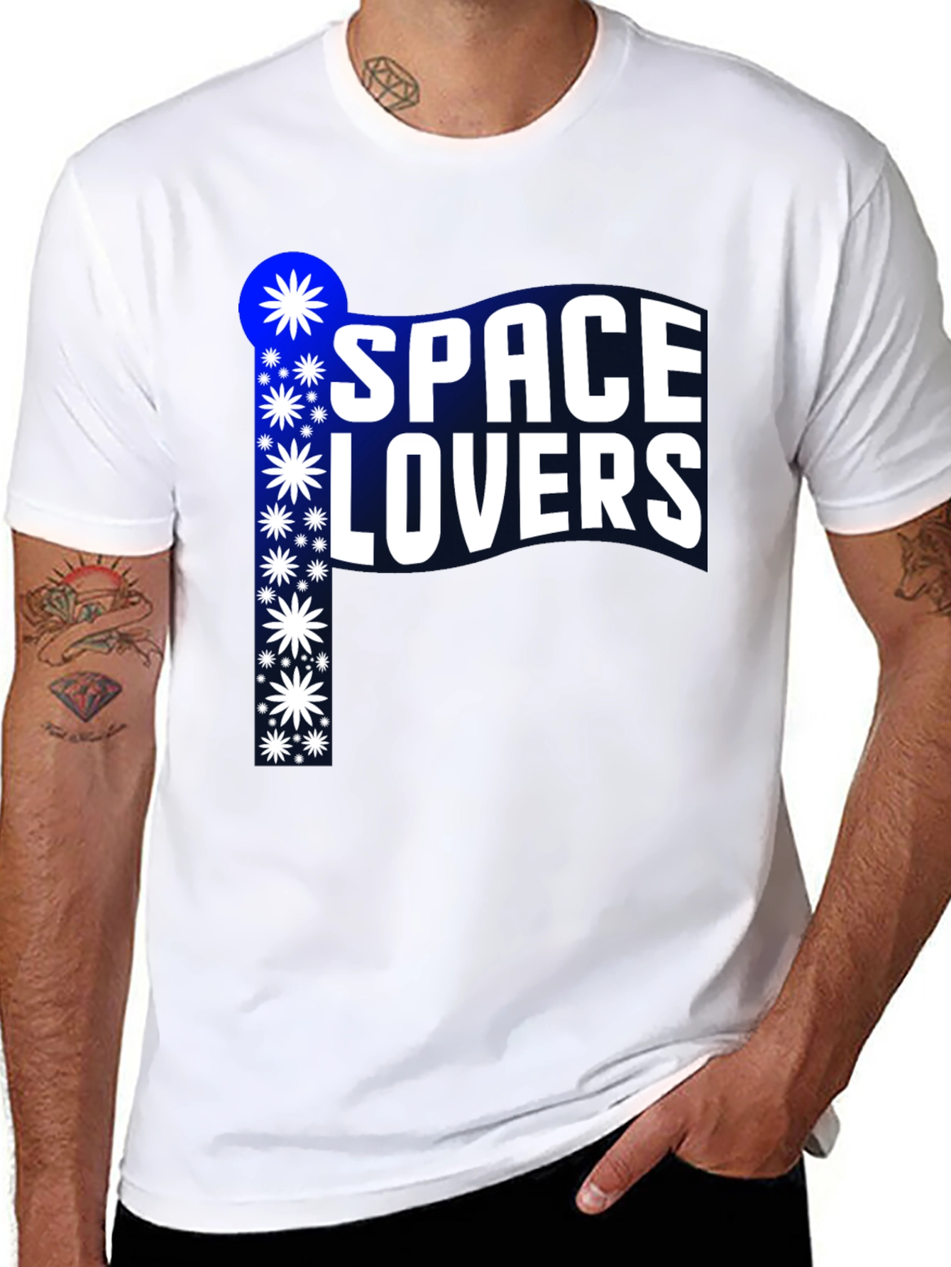Space Lovers Graphic Tee - Black