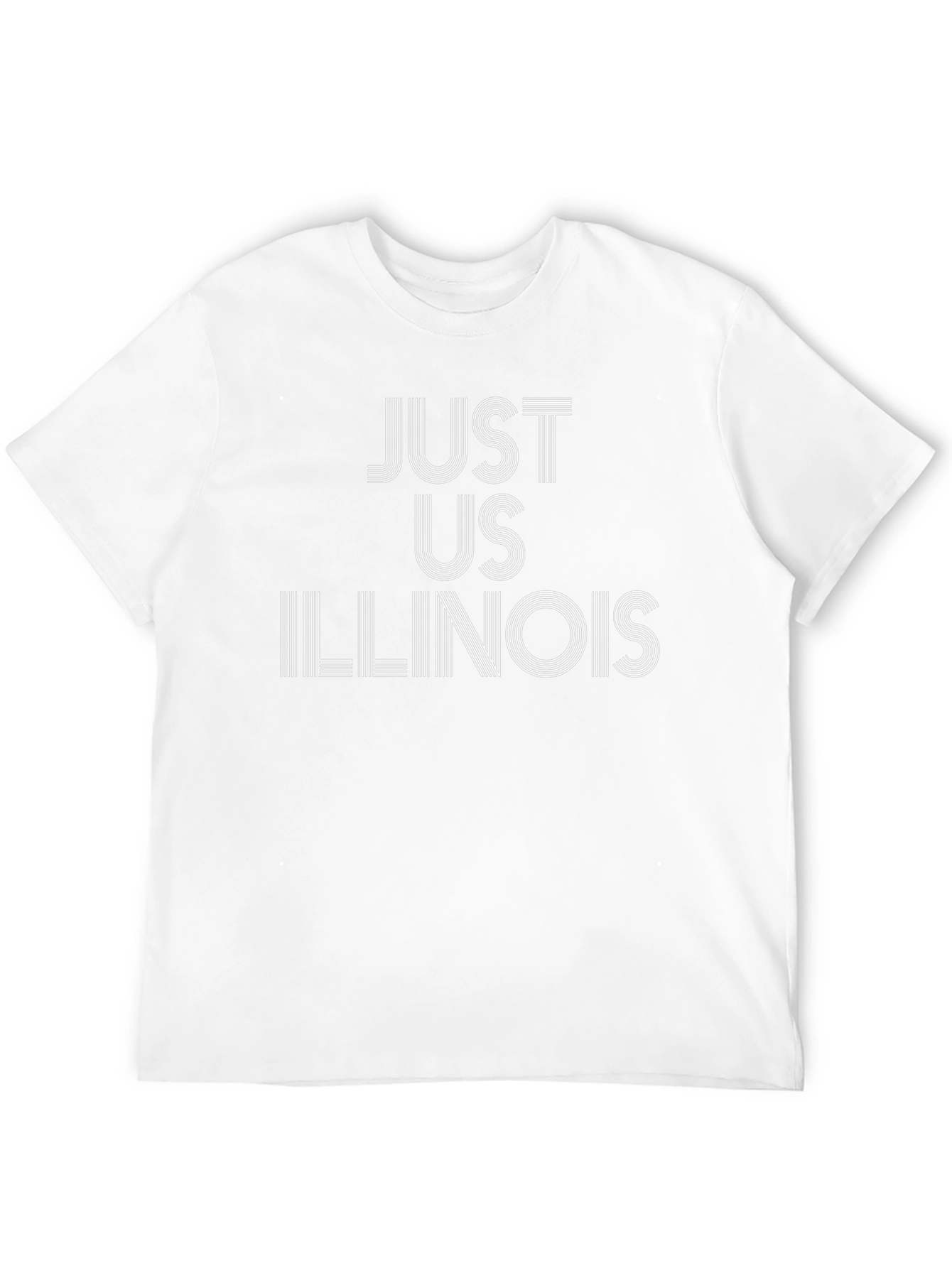 Just Us Illinois Striped Text Graphic Tee