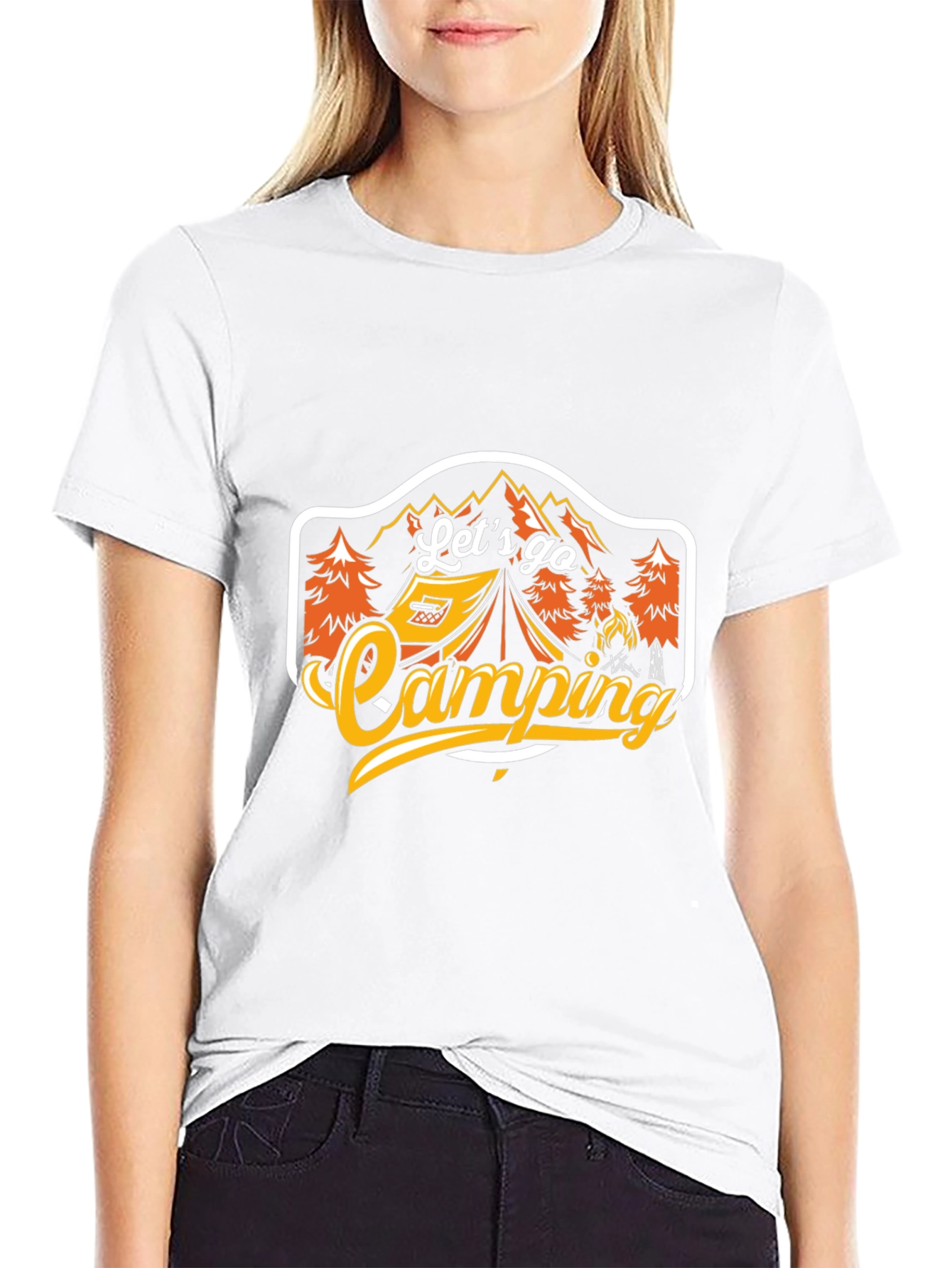 Lets Go Camping Black Graphic Tee